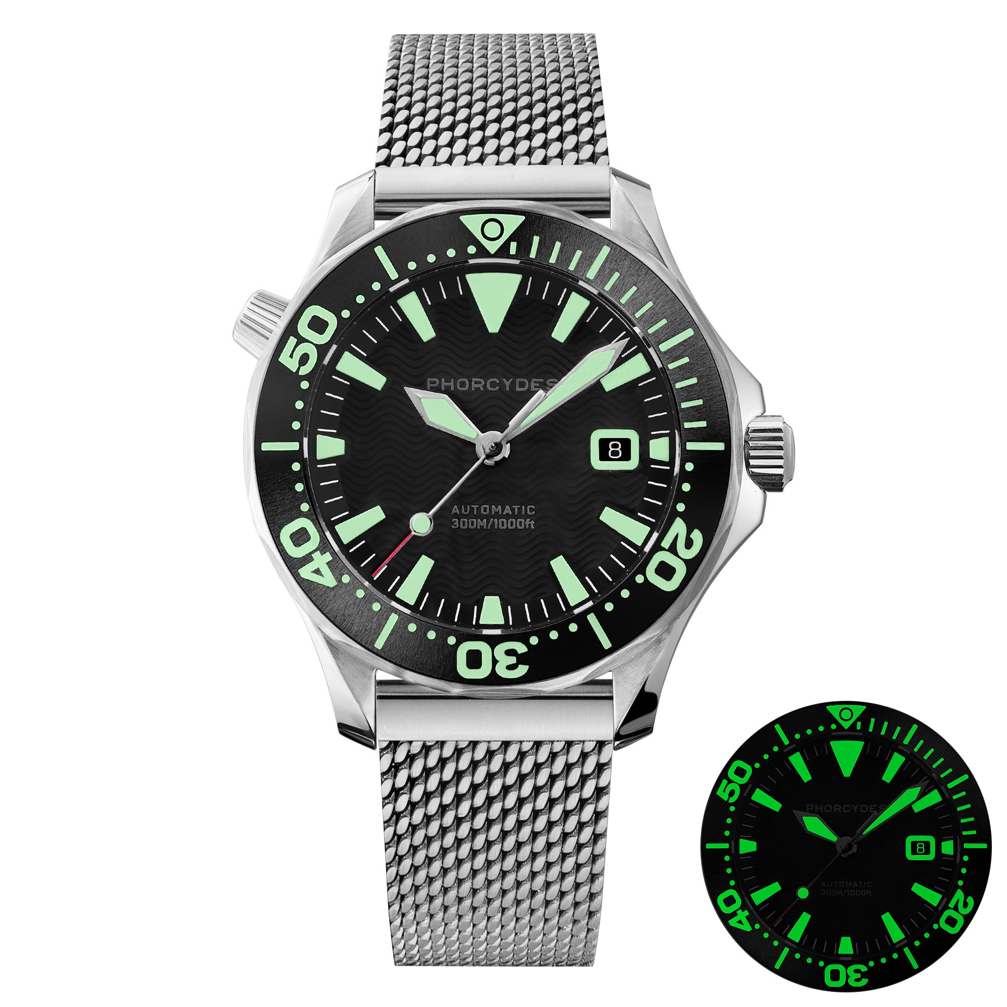 PH-6  with mesh bracelet (black dial)