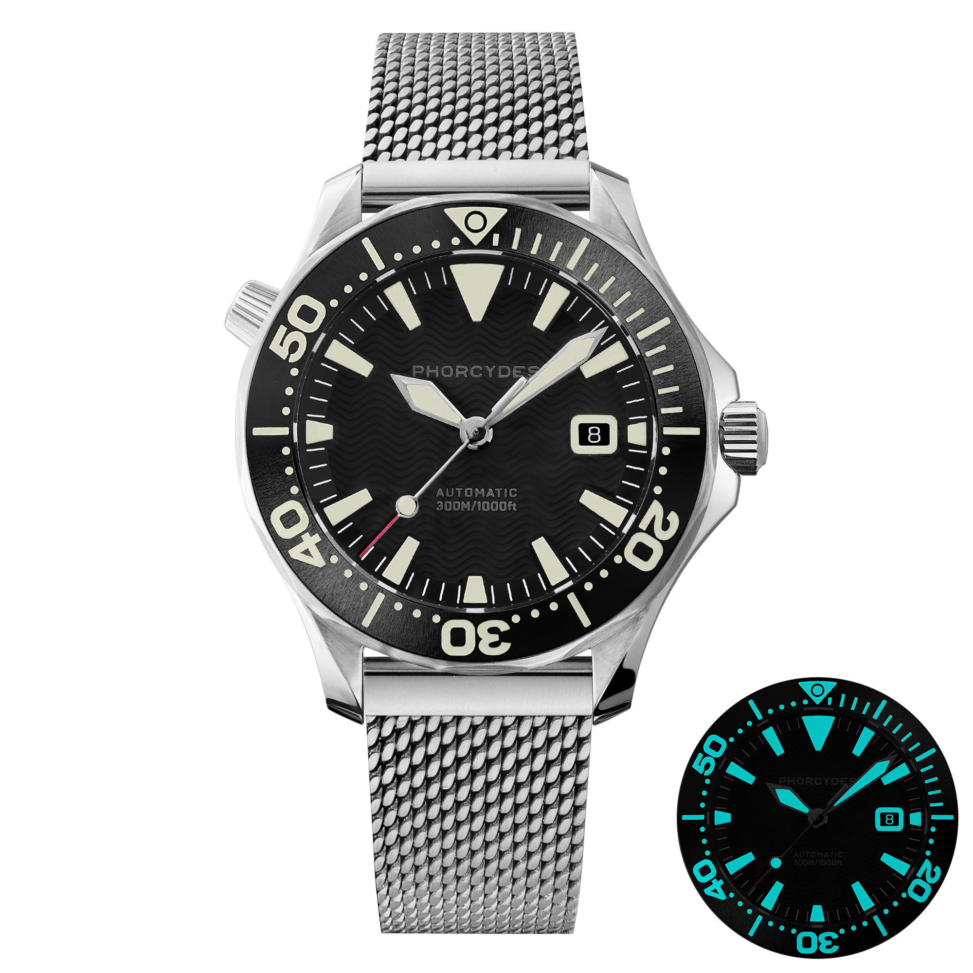 PH-6  with mesh bracelet (black dial)