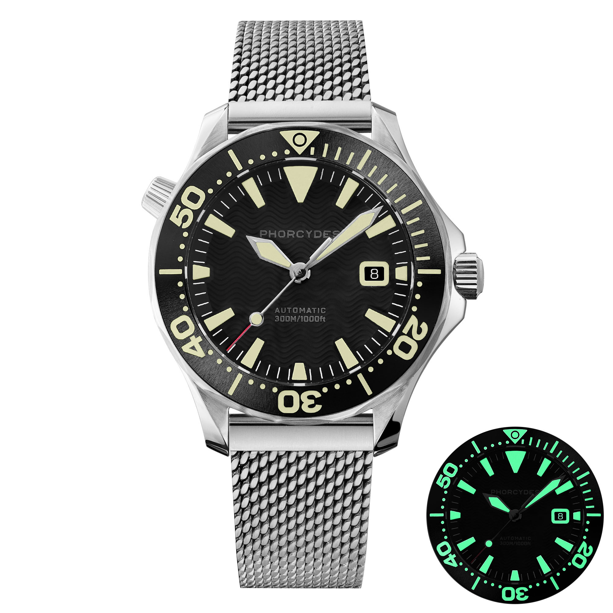 PH-6  with mesh bracelet (black dial)