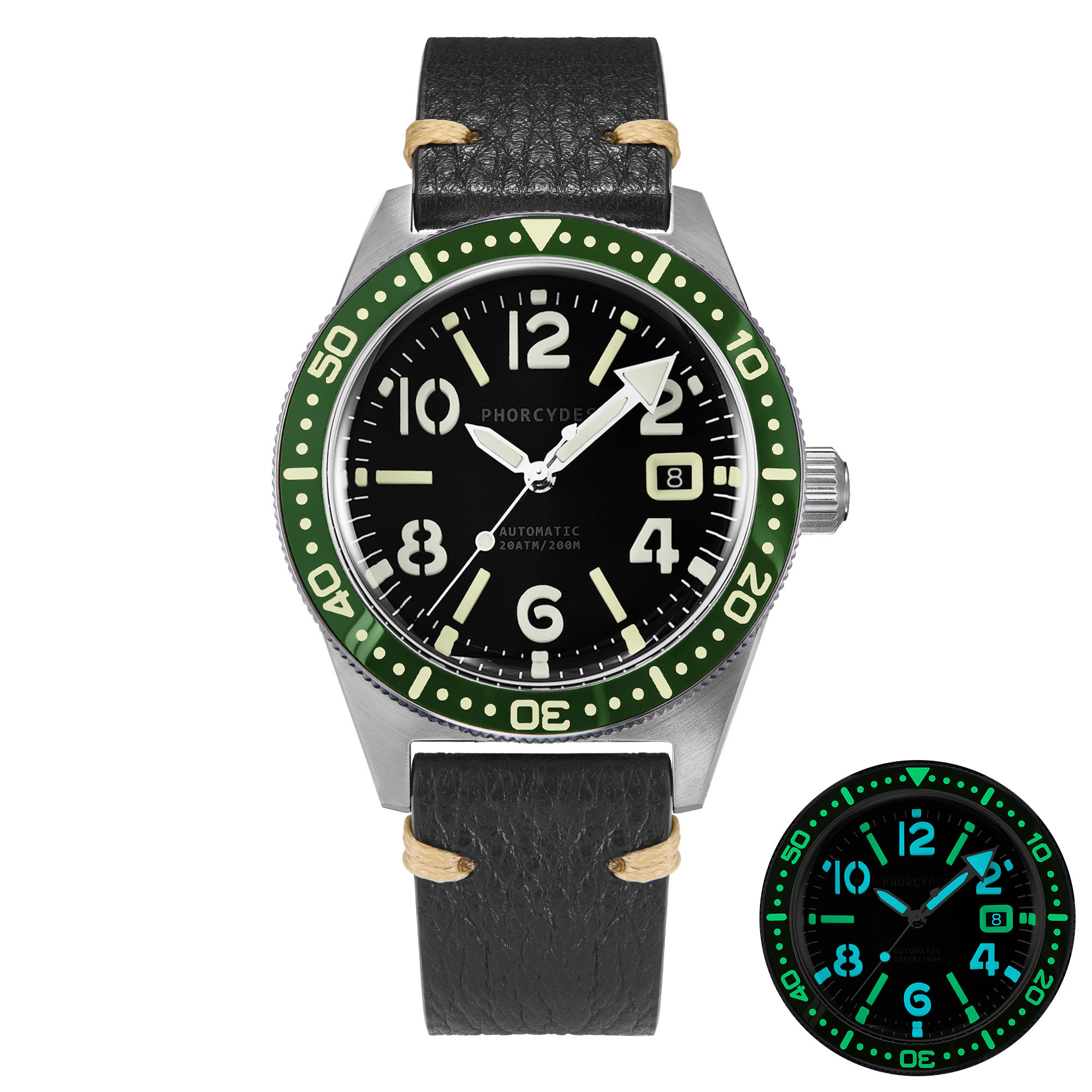 PH-4A+（V2.0） leather strap (black dial)
