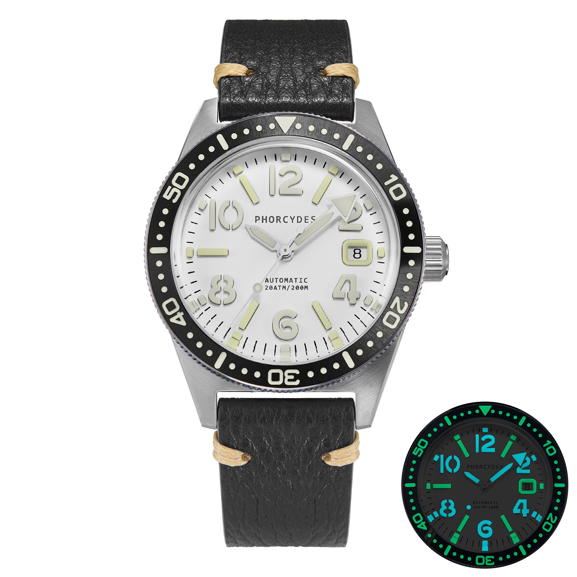PH-4A+（V2.0） leather strap (white dial)