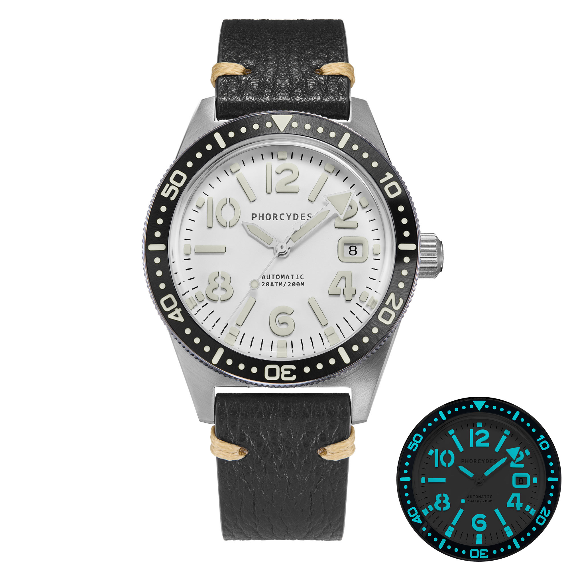 PH-4A+（V2.0） leather strap (white dial)