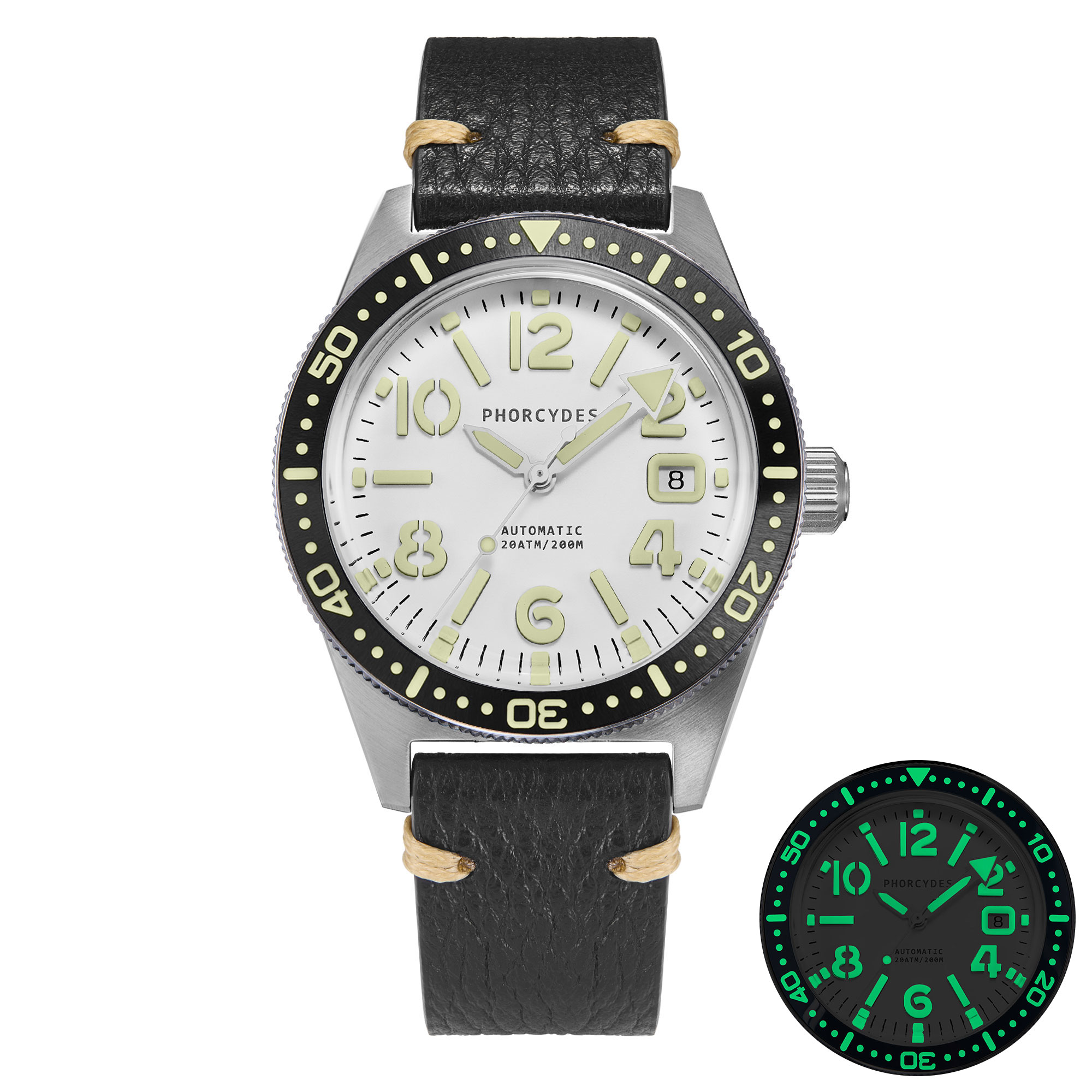 PH-4A+（V2.0） leather strap (white dial)