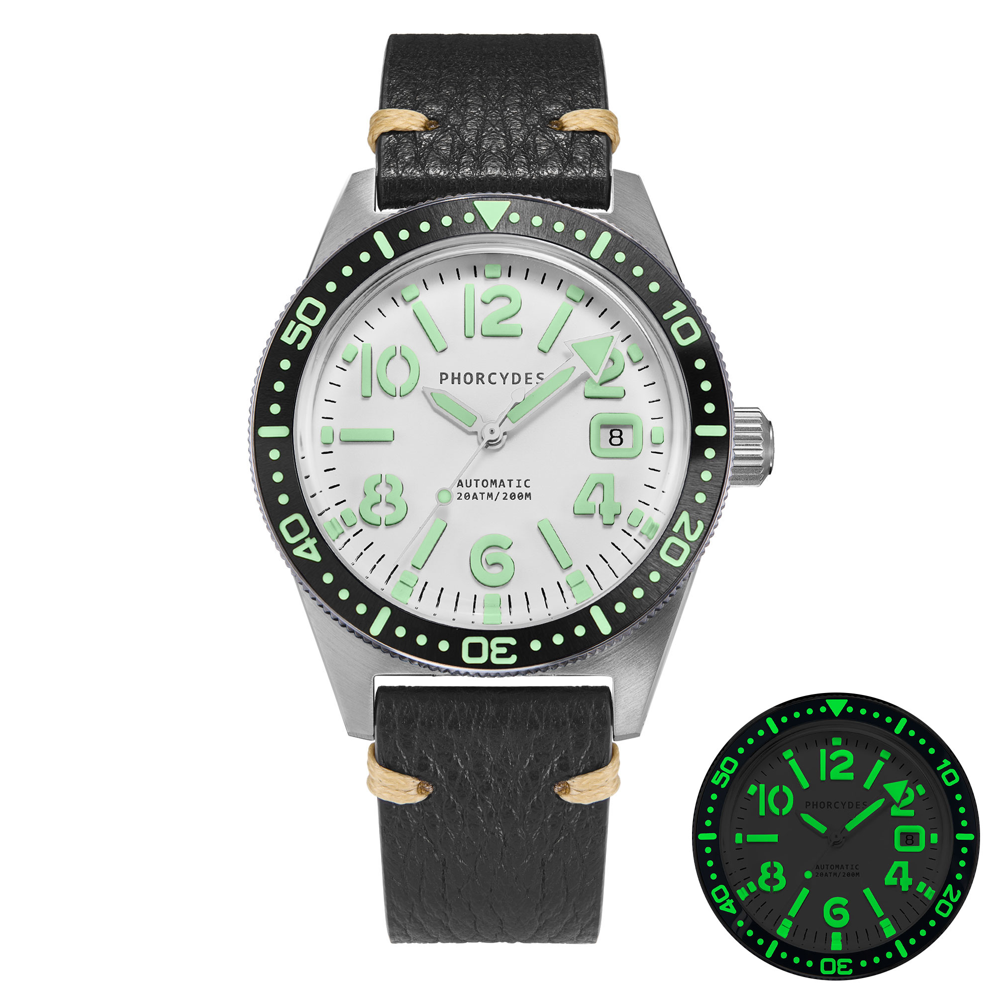 PH-4A+（V2.0） leather strap (white dial)