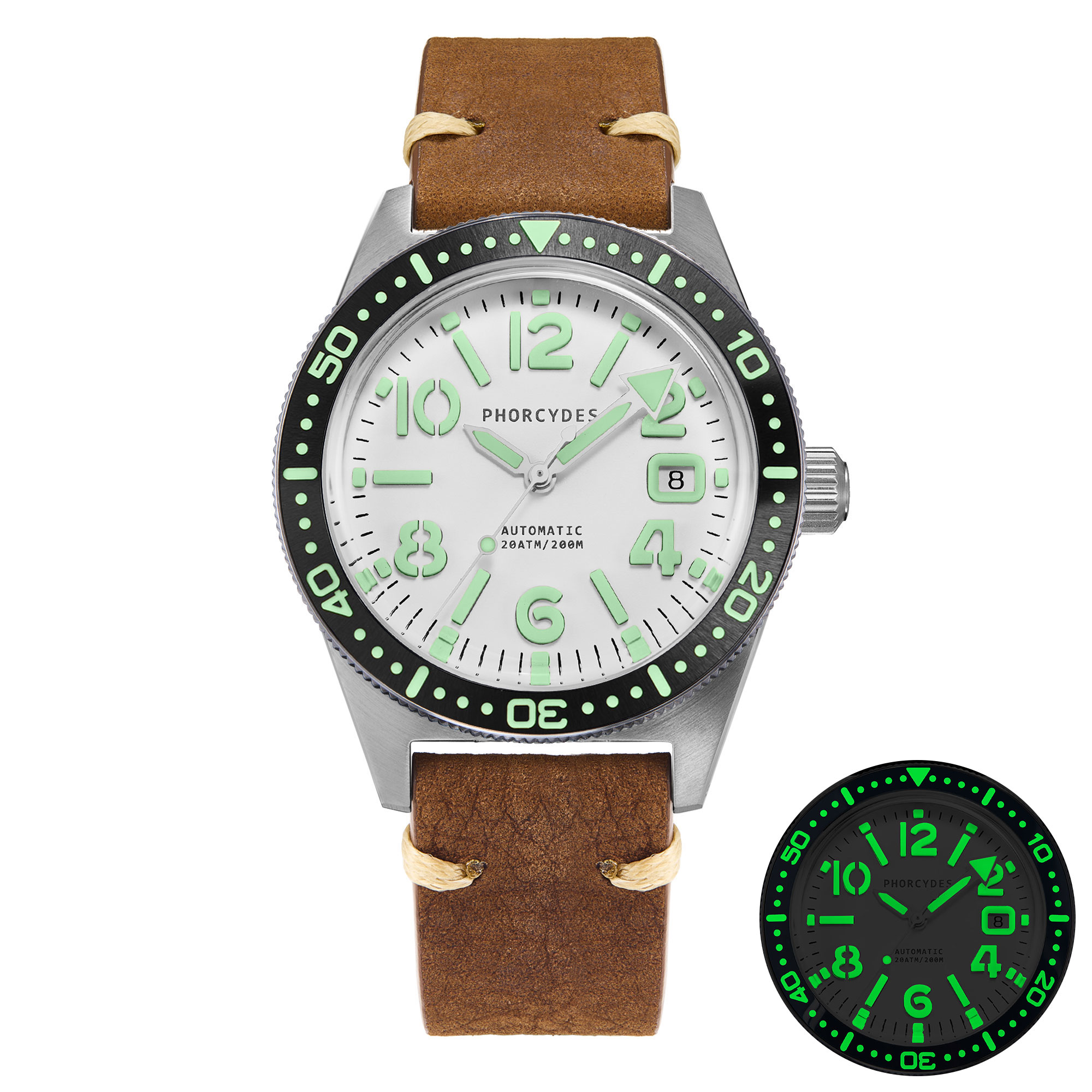 PH-4A+（V2.0） leather strap (white dial)