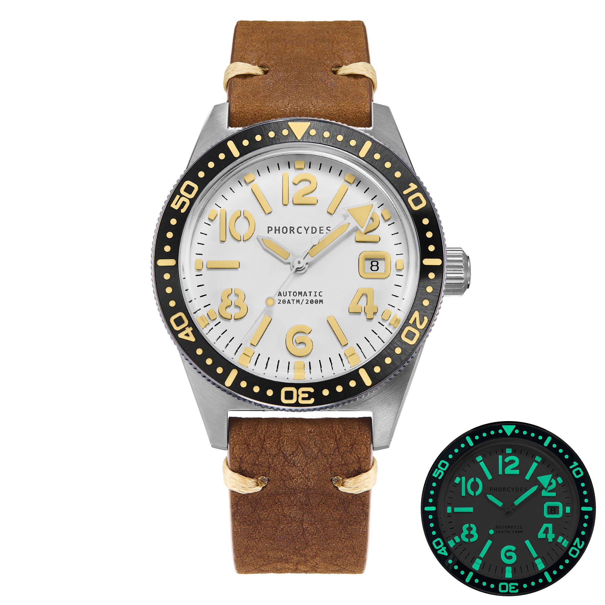 PH-4A+（V2.0） leather strap (white dial)