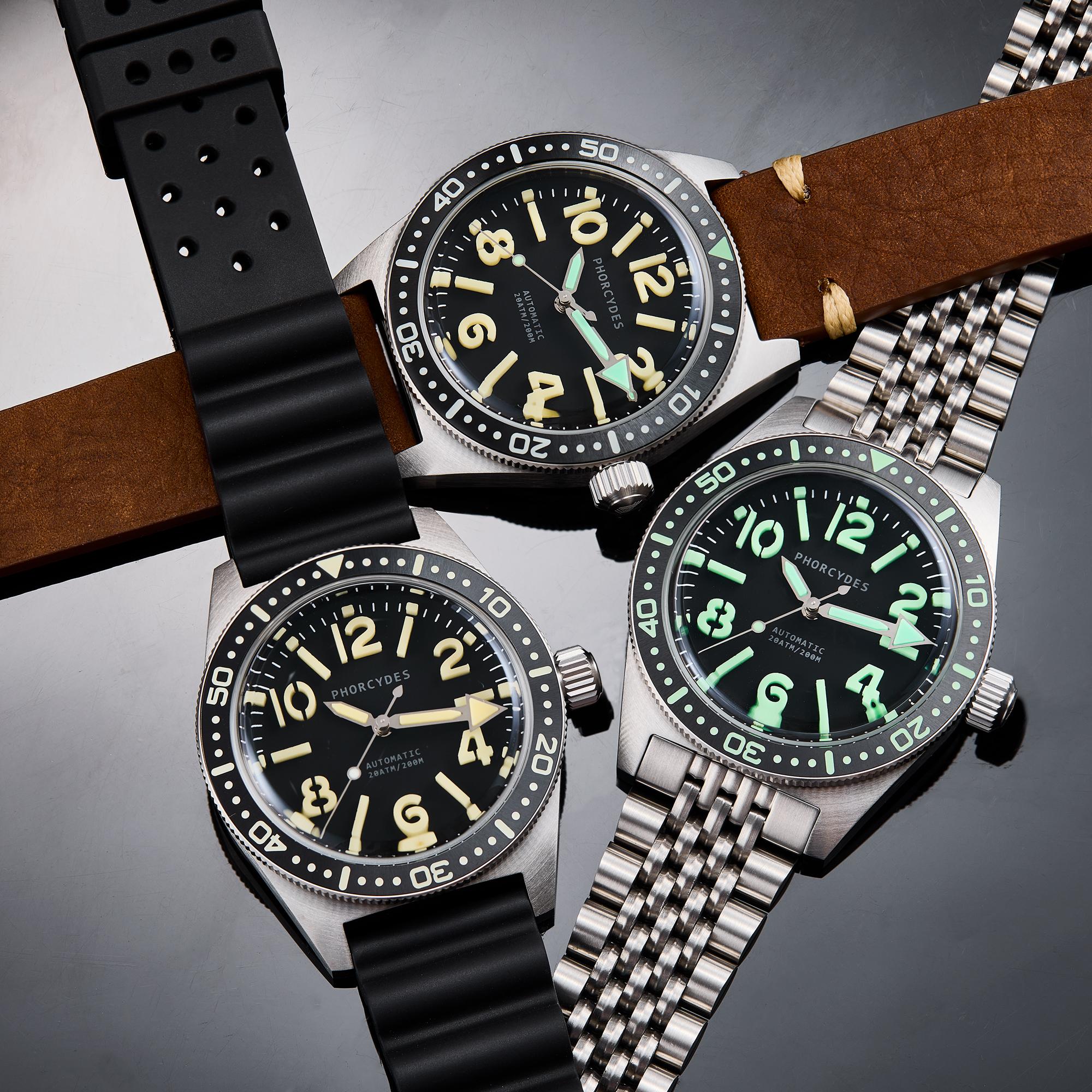 PH-4A skin diver watches with FKM strap