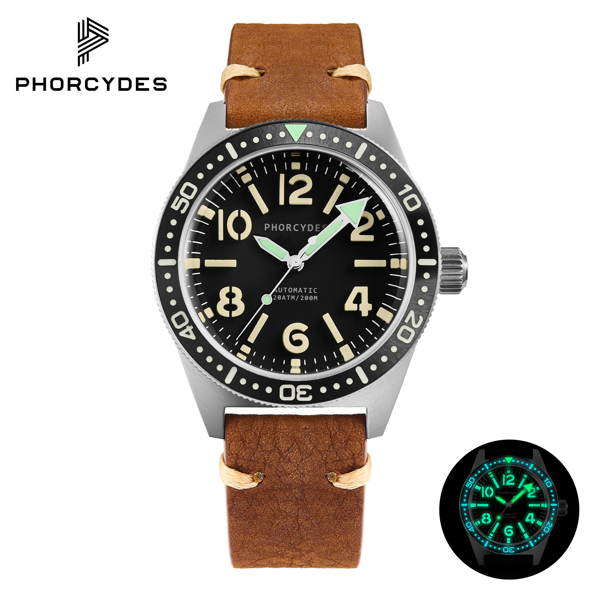 PH-4A skin diver watches with leather strap