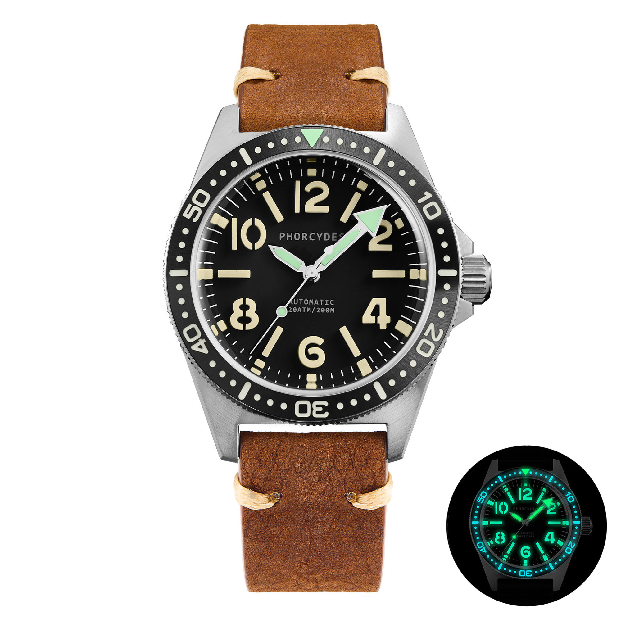 PH-4C skin diver watches with leather strap