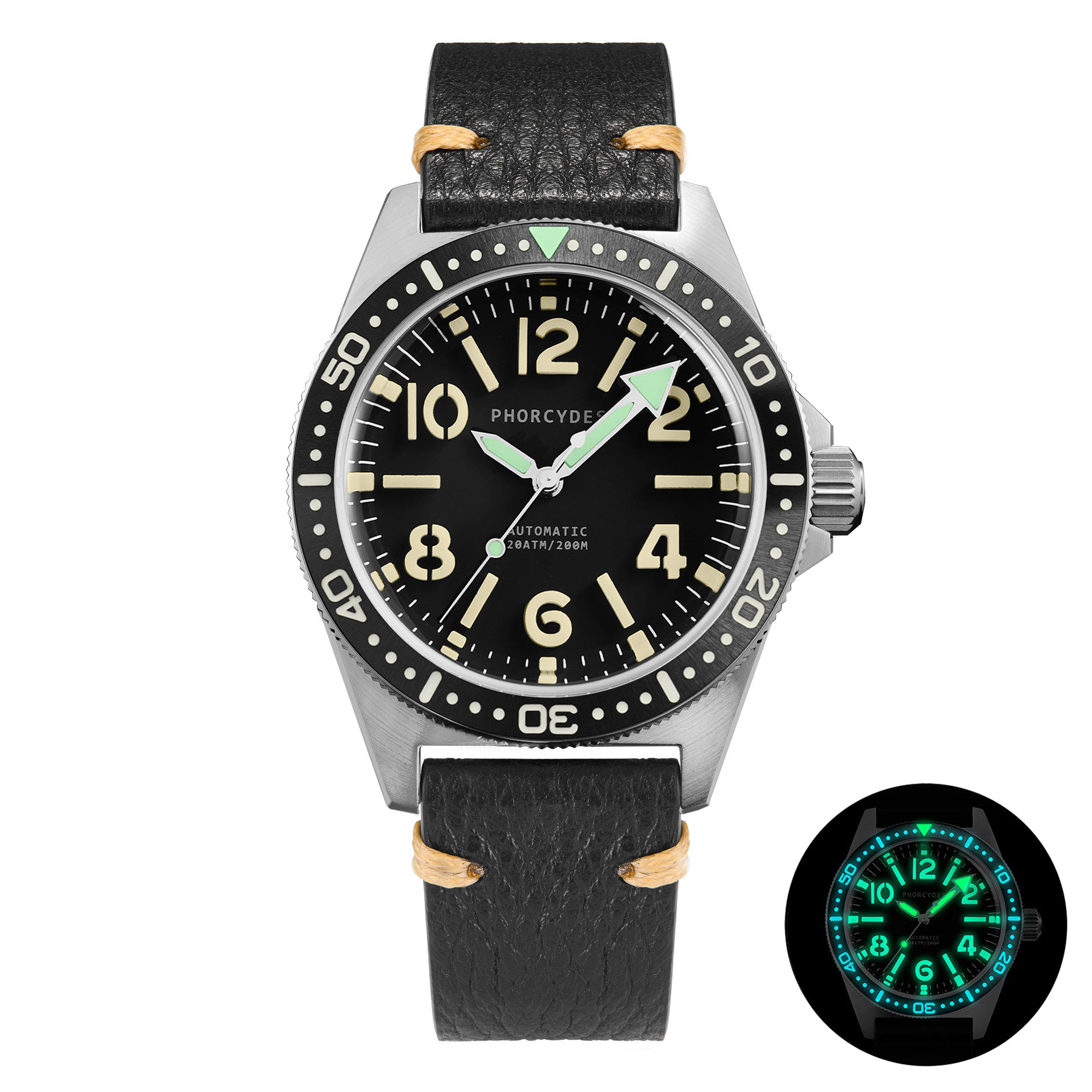 PH-4C skin diver watches with leather strap