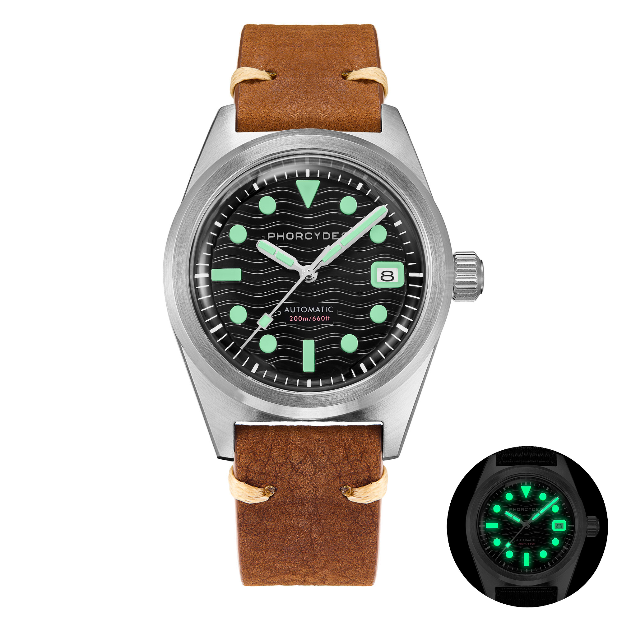 PH-5 skin diver watches with Leather strap