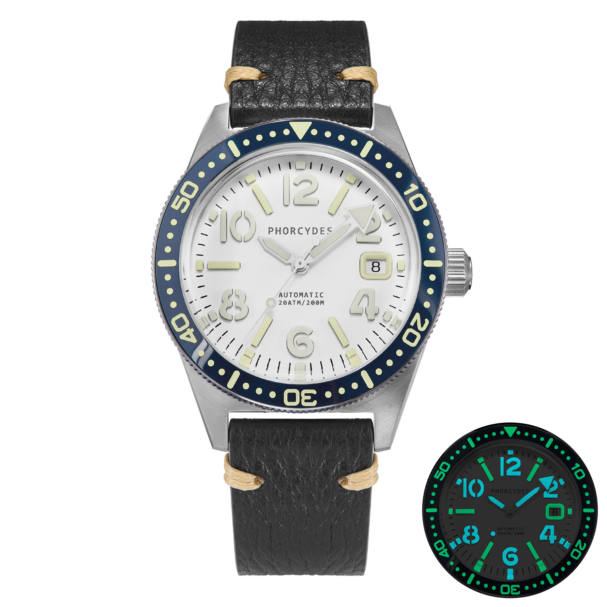 PH-4A+（V2.0） leather strap (white dial)