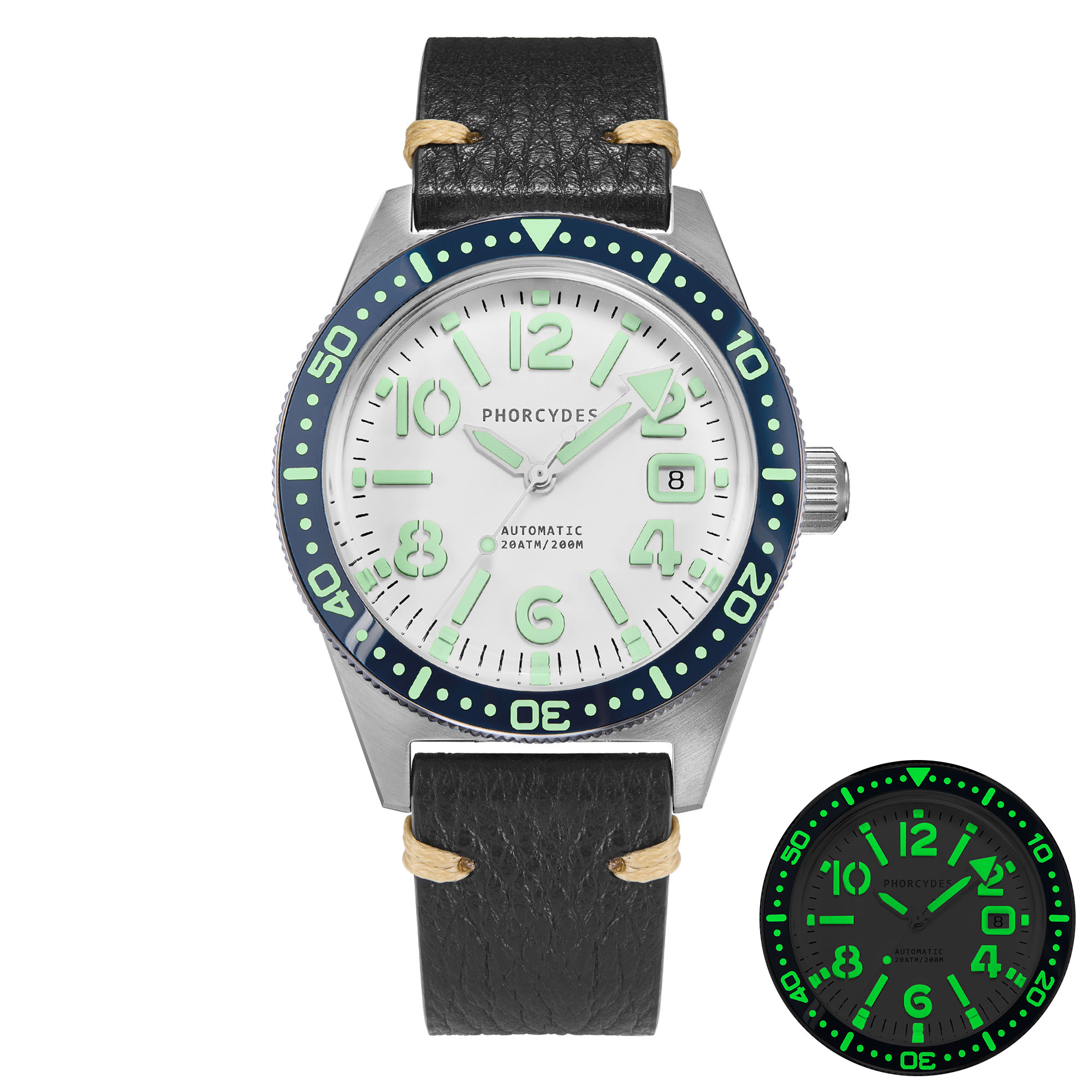PH-4A+（V2.0） leather strap (white dial)