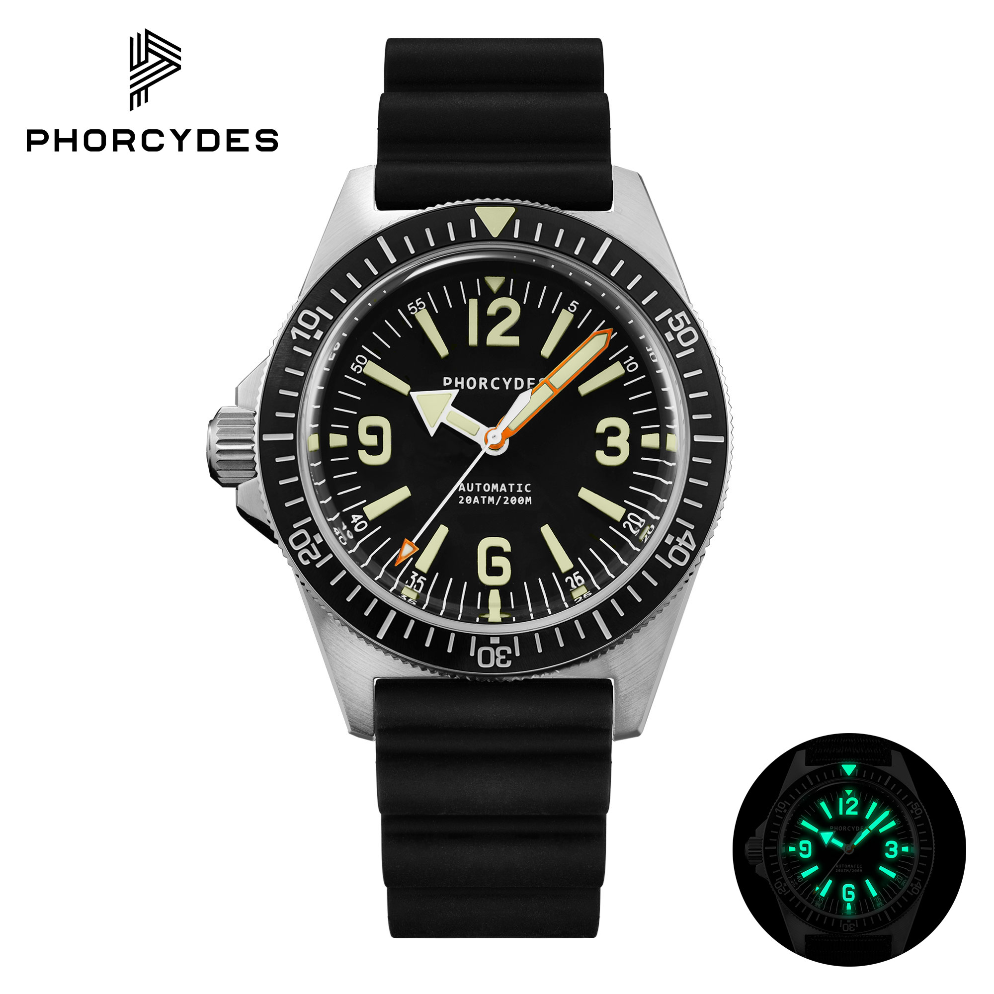 PH-4B skin diver watches with FKM strap