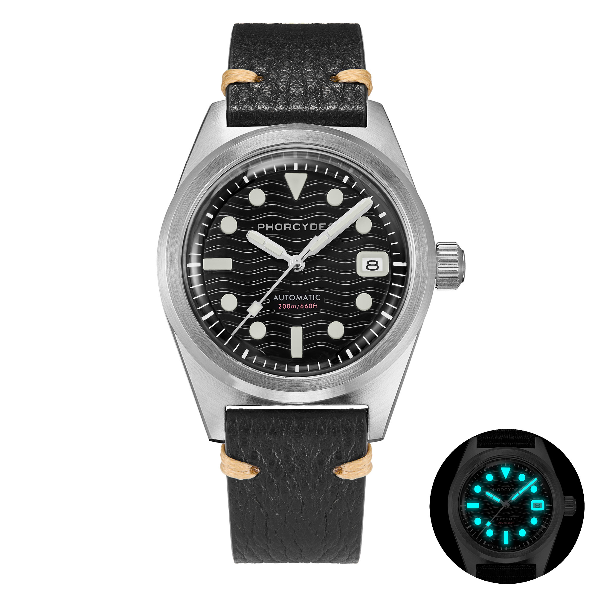 PH-5 skin diver watches with Leather strap