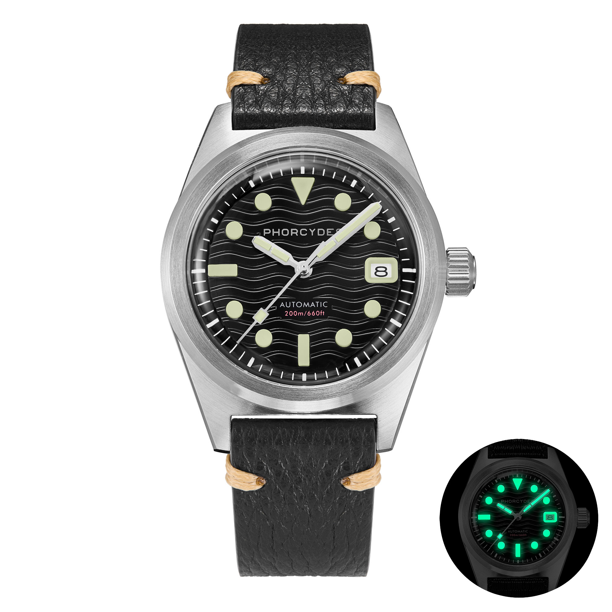 PH-5 skin diver watches with Leather strap