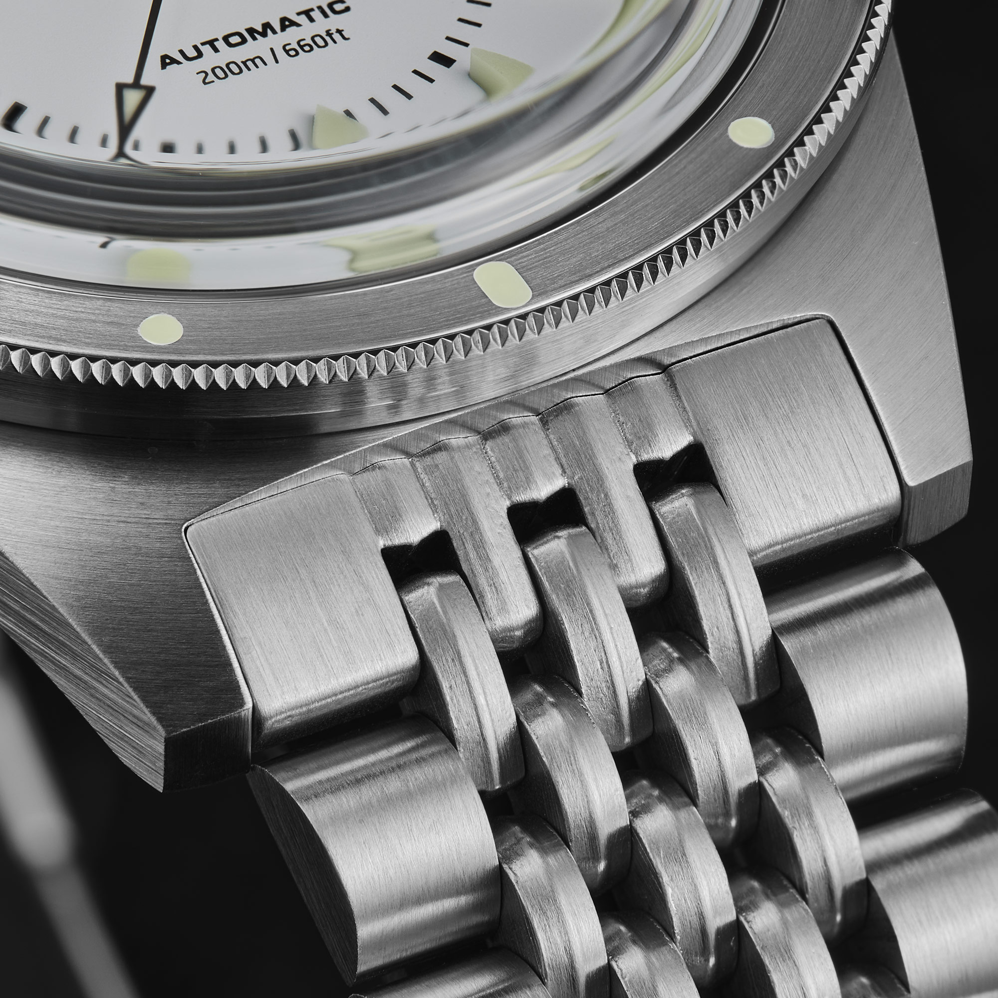 PH-2 skin diver watches with bracelet -white dial