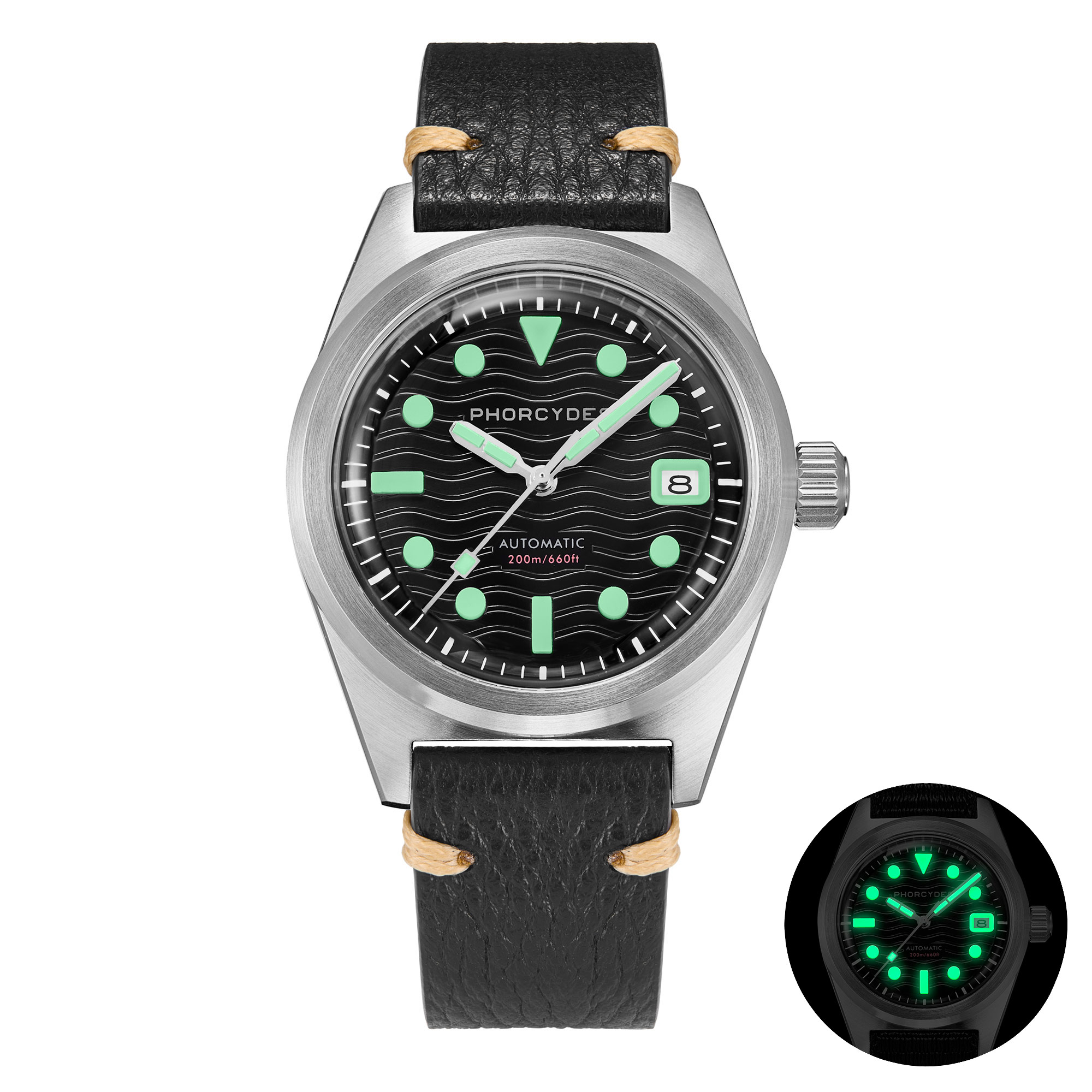 PH-5 skin diver watches with Leather strap
