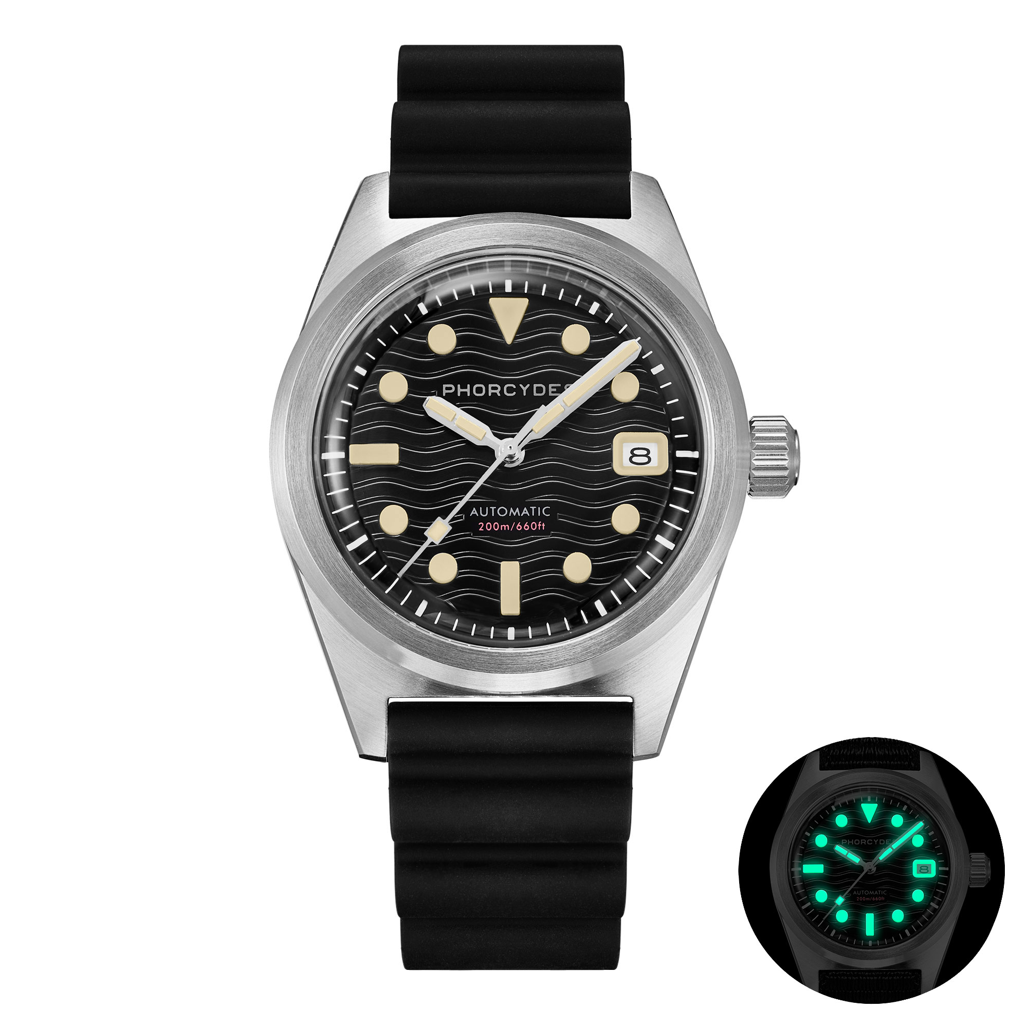 PH-5 skin diver watches with FKM strap