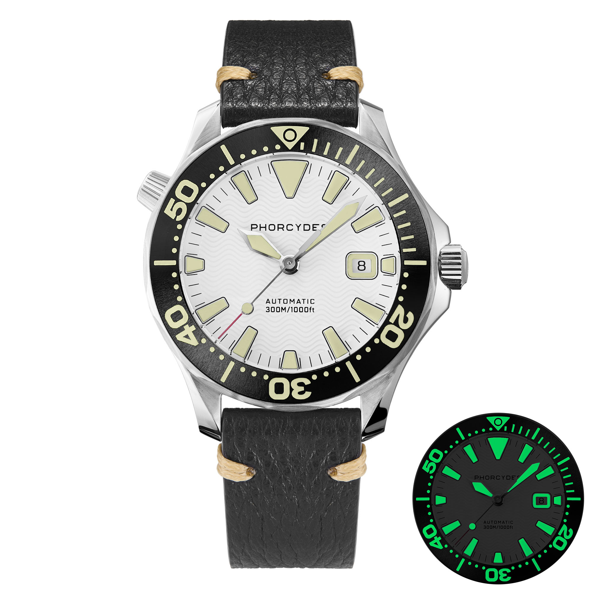 PH-6  with  leather strap (white dial)