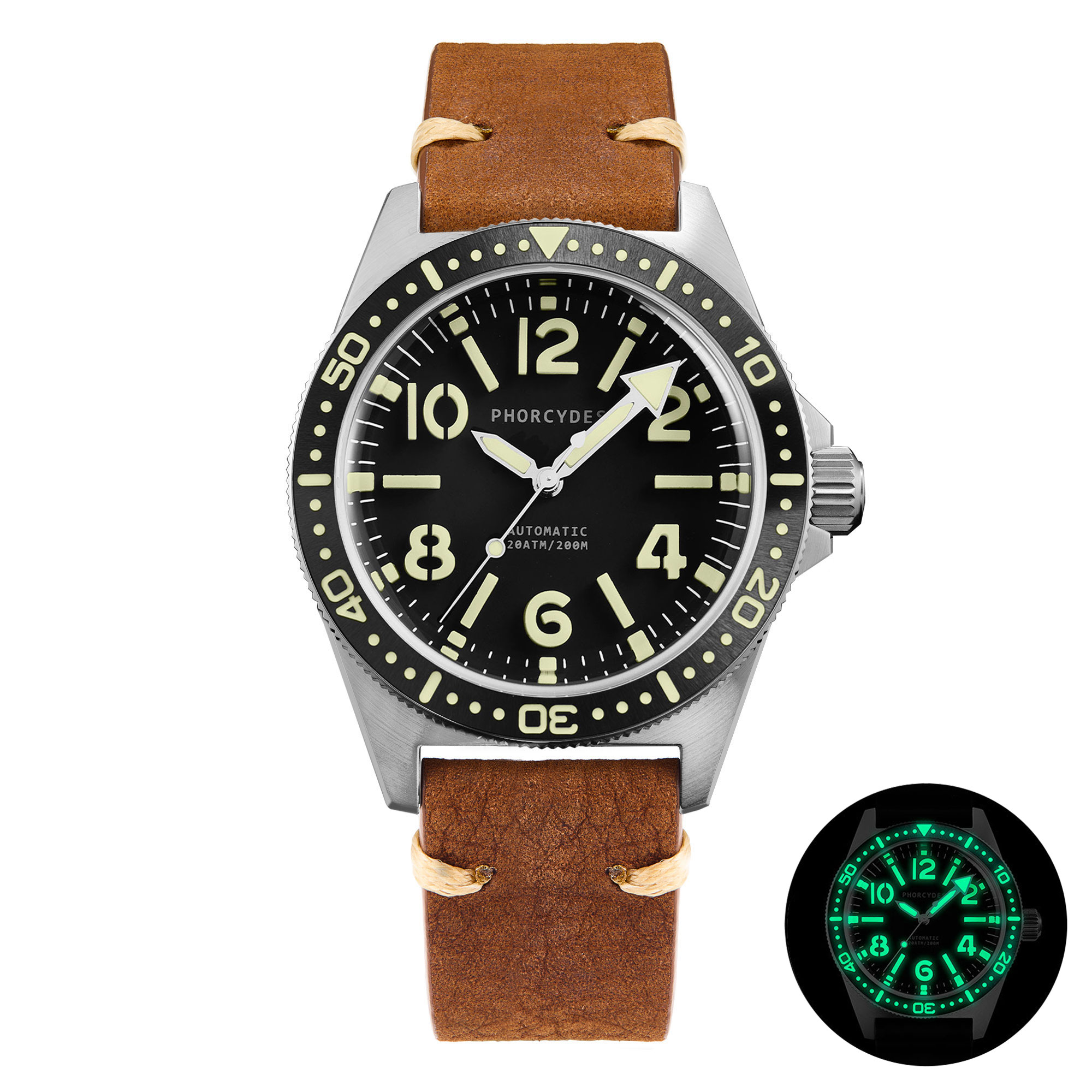 PH-4C skin diver watches with leather strap