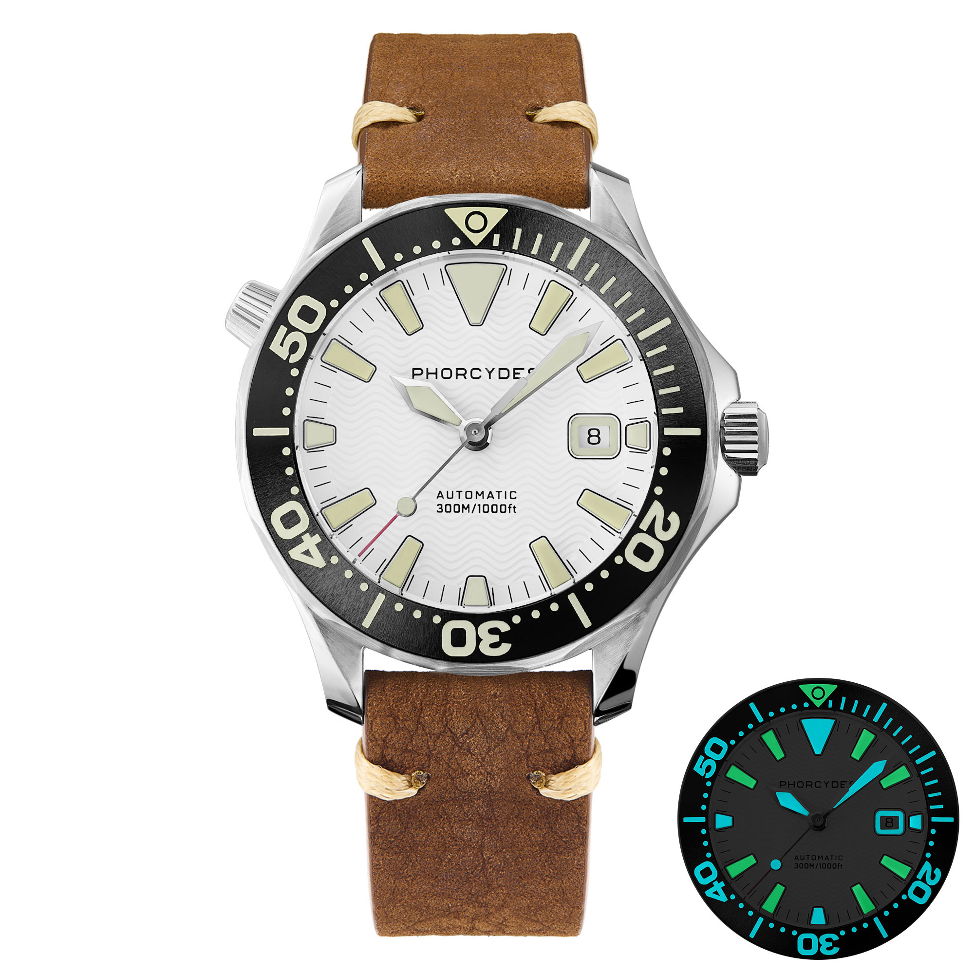 PH-6  with  leather strap (white dial)