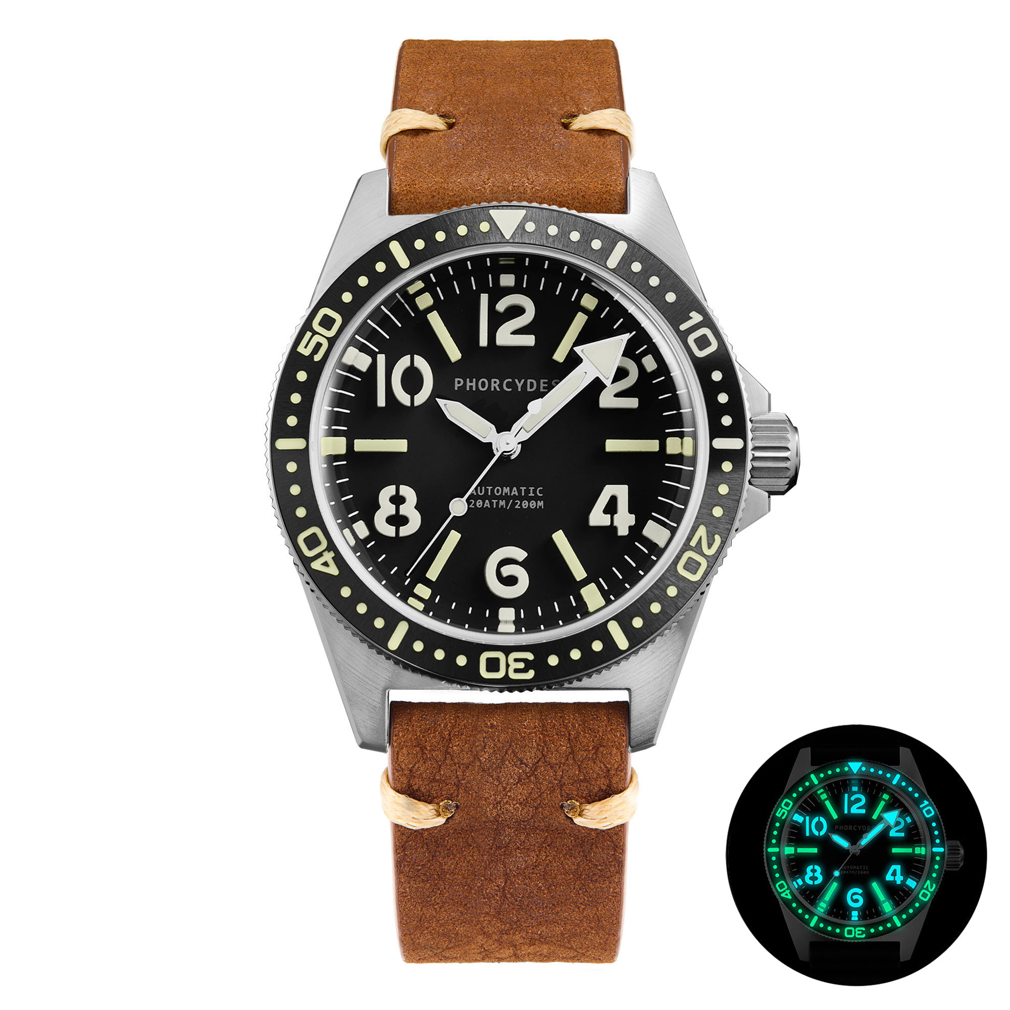 PH-4C skin diver watches with leather strap