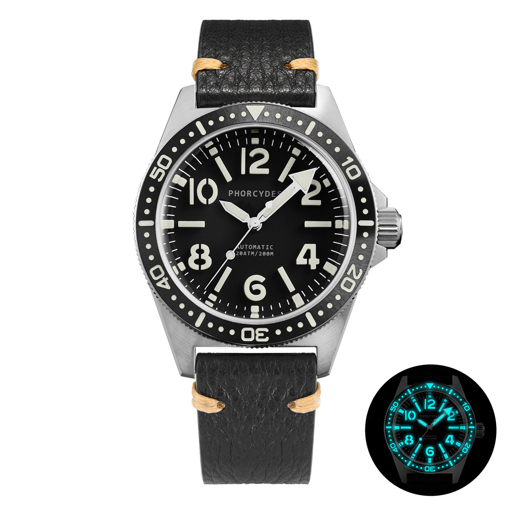 PH-4C skin diver watches with leather strap