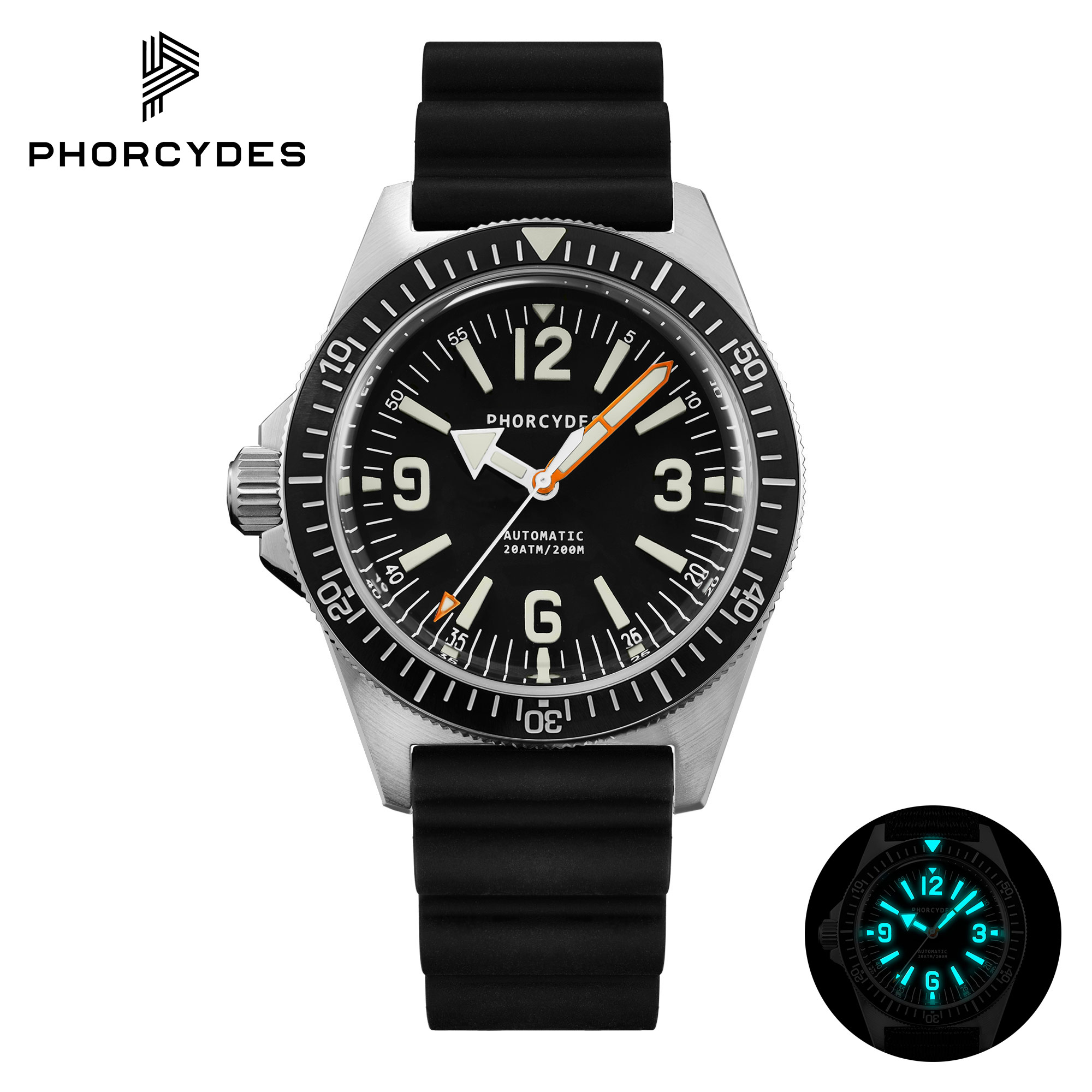 PH-4B skin diver watches with FKM strap