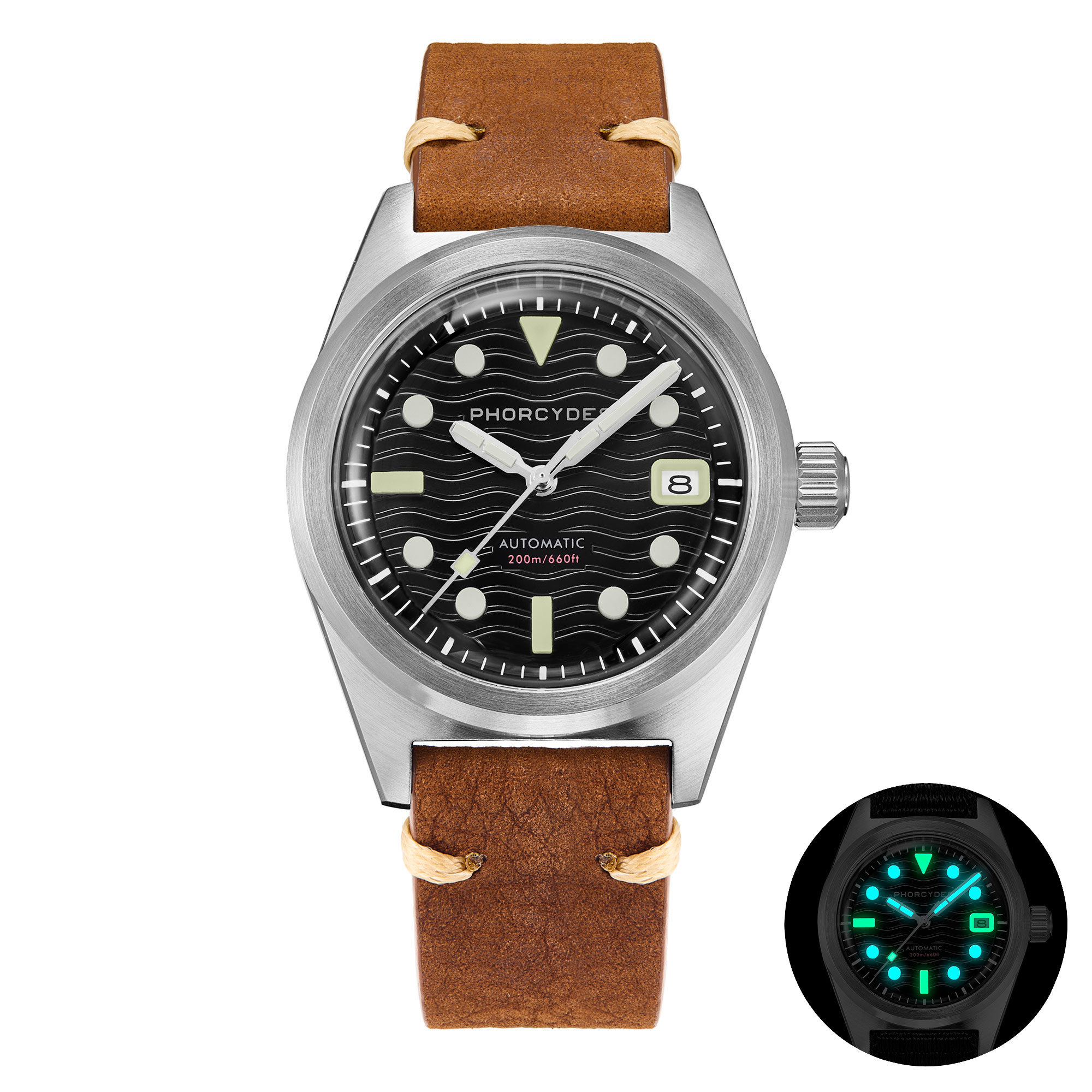PH-5 skin diver watches with Leather strap