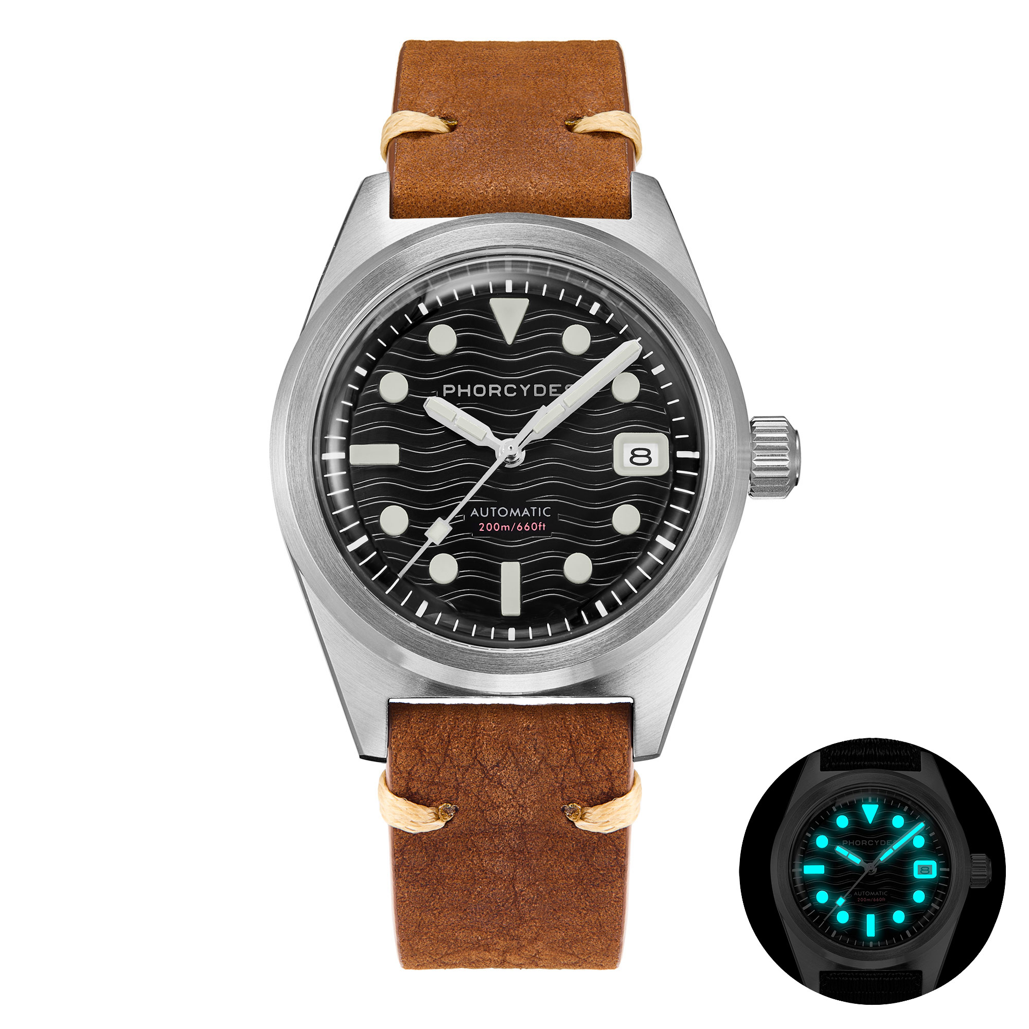 PH-5 skin diver watches with Leather strap