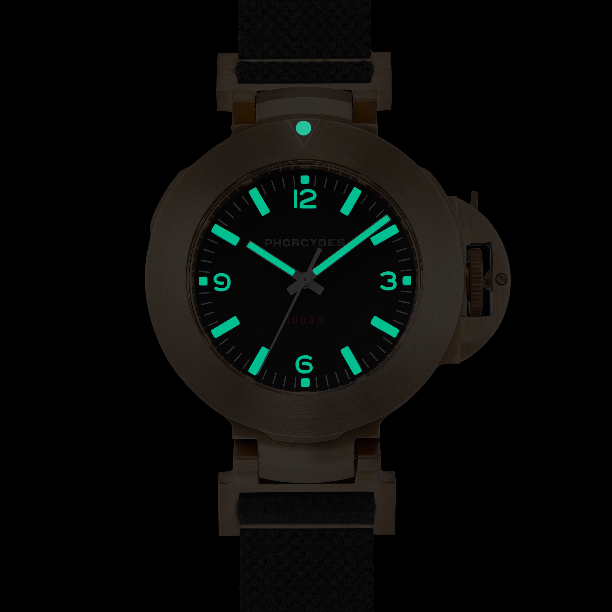 PHB-1 CuSn8 homage dive watch ANNO 1985 bronze prototype with brown strap