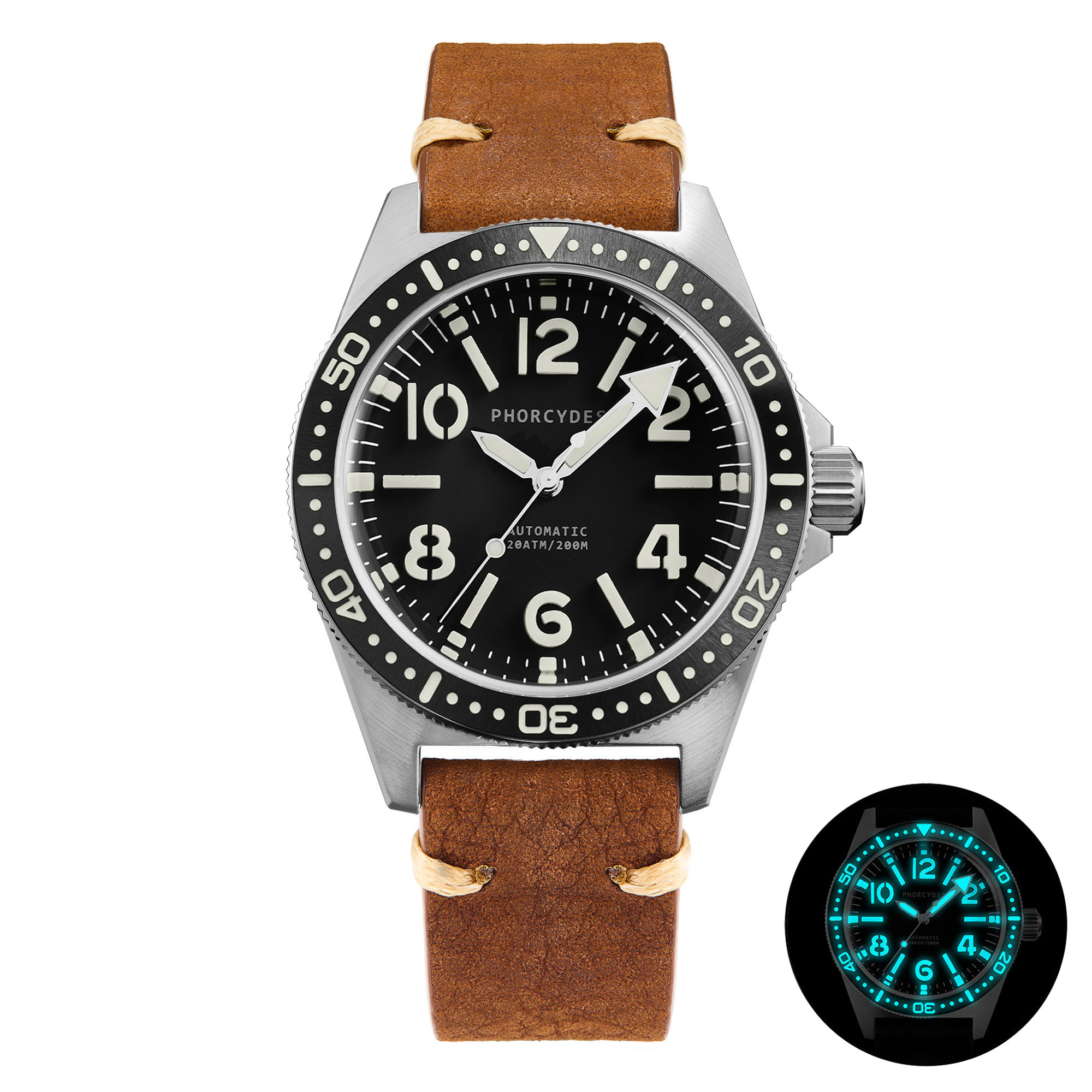 PH-4C skin diver watches with leather strap