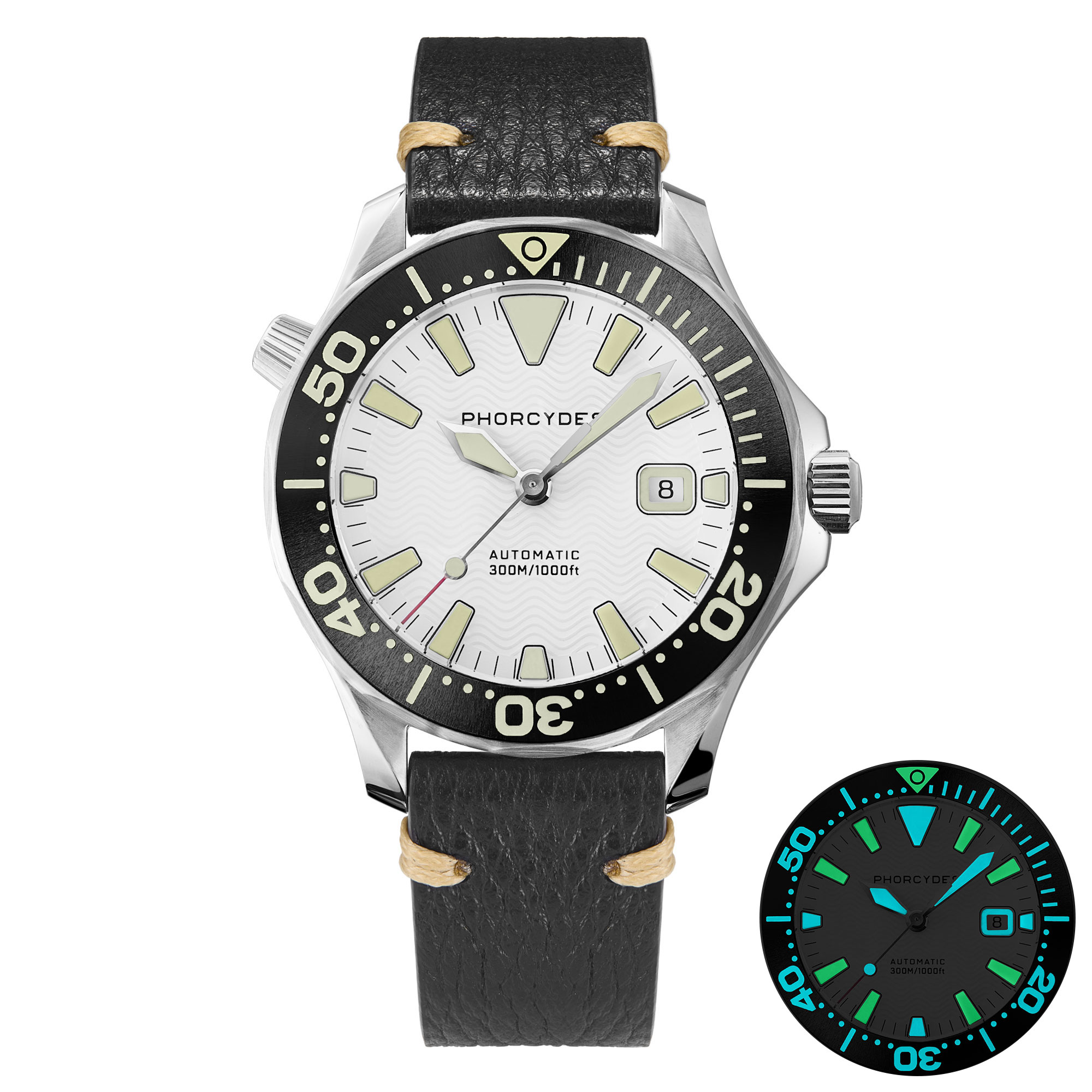 PH-6  with  leather strap (white dial)