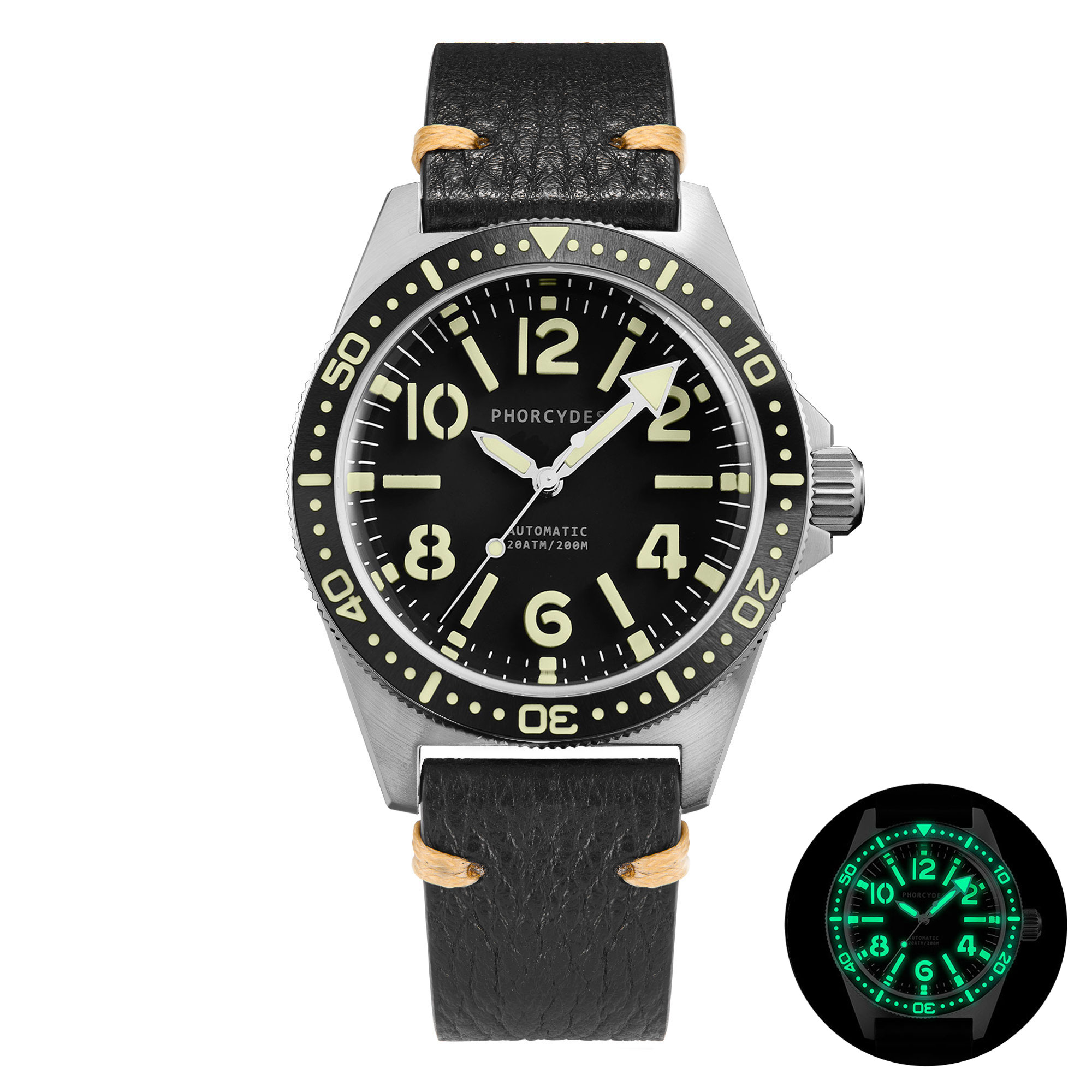 PH-4C skin diver watches with leather strap