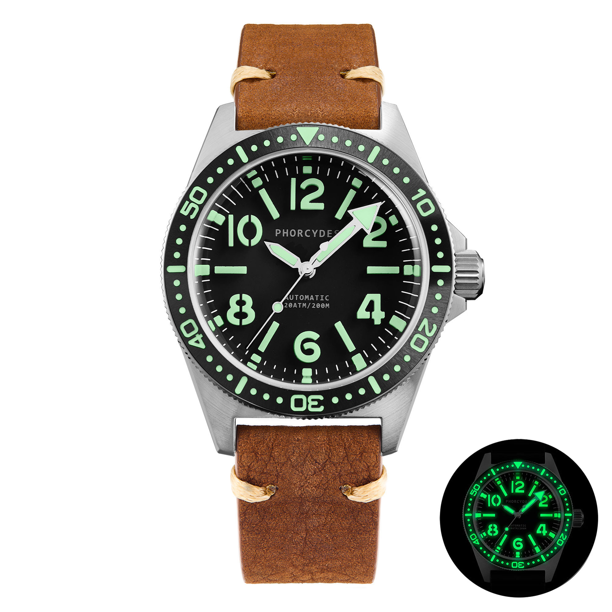 PH-4C skin diver watches with leather strap