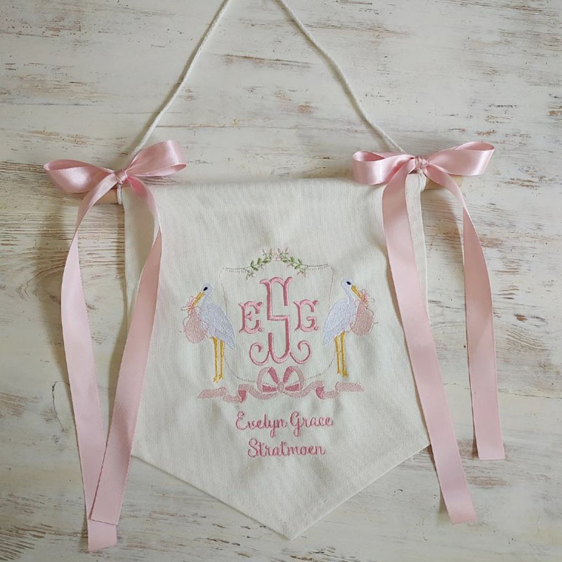 Welcome baby hospital banner with BOWS Baby Pennant