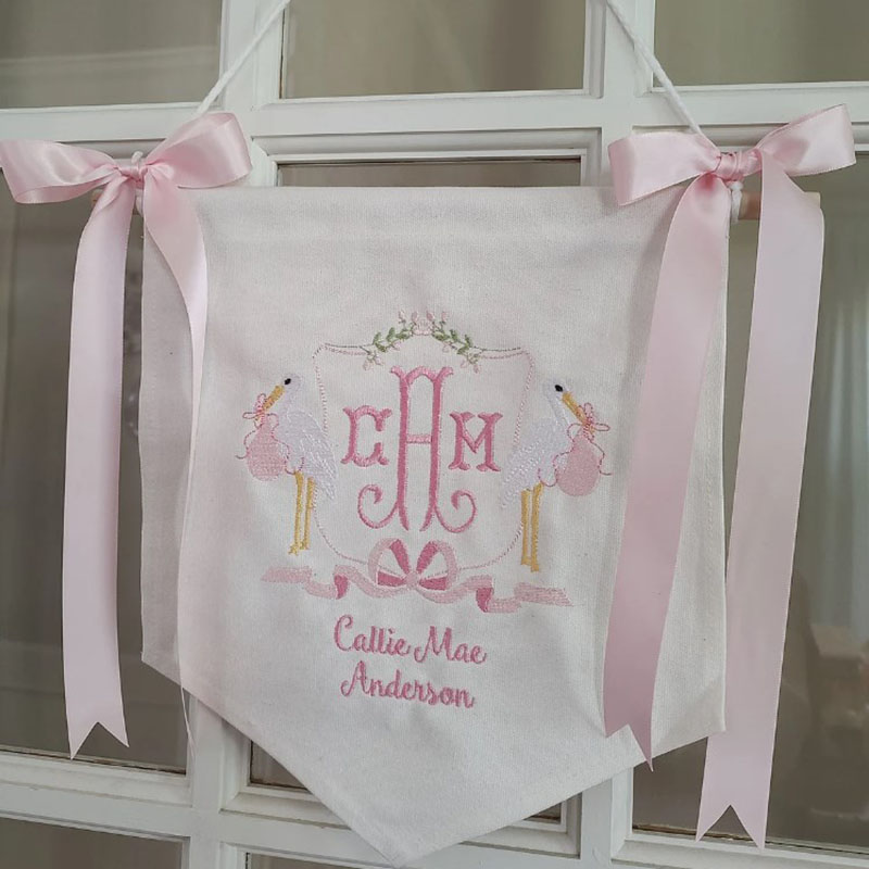 Welcome baby hospital banner with BOWS Baby Pennant