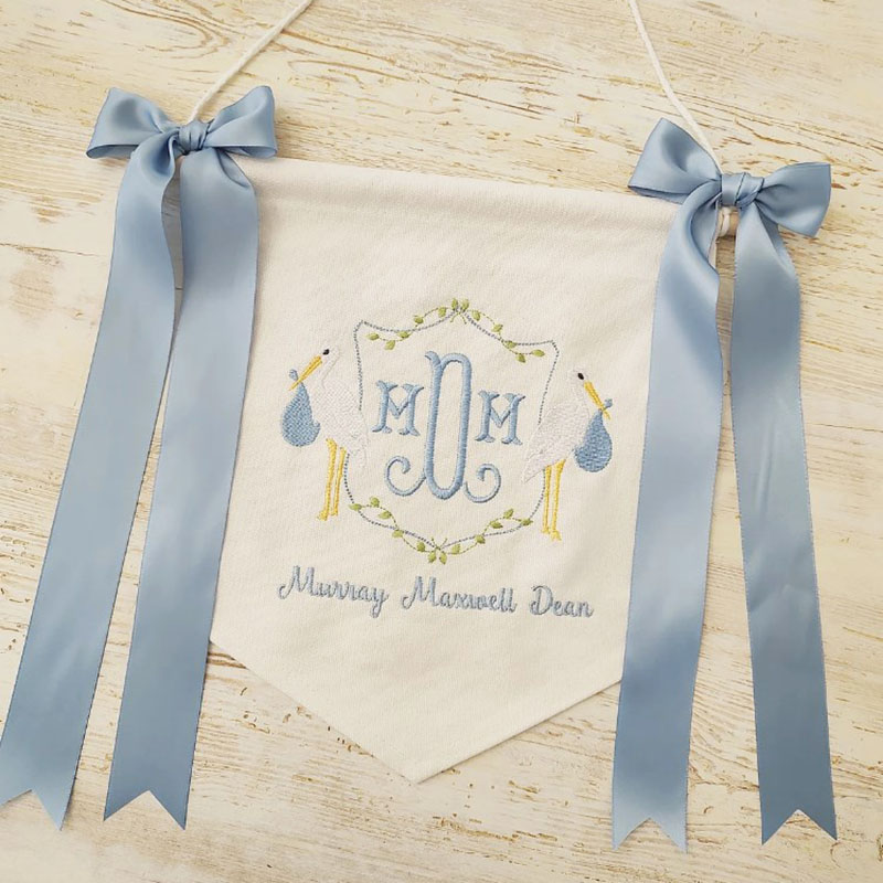 Welcome baby hospital banner with BOWS Baby Pennant