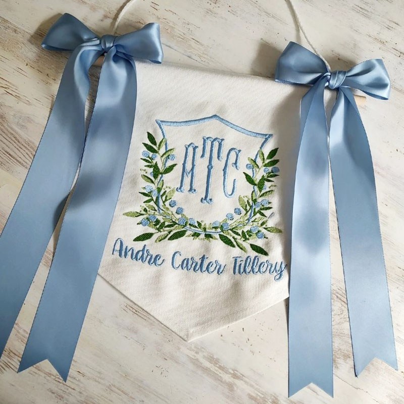 Custom Baby Welcome Banner Baby Shower with BOWS