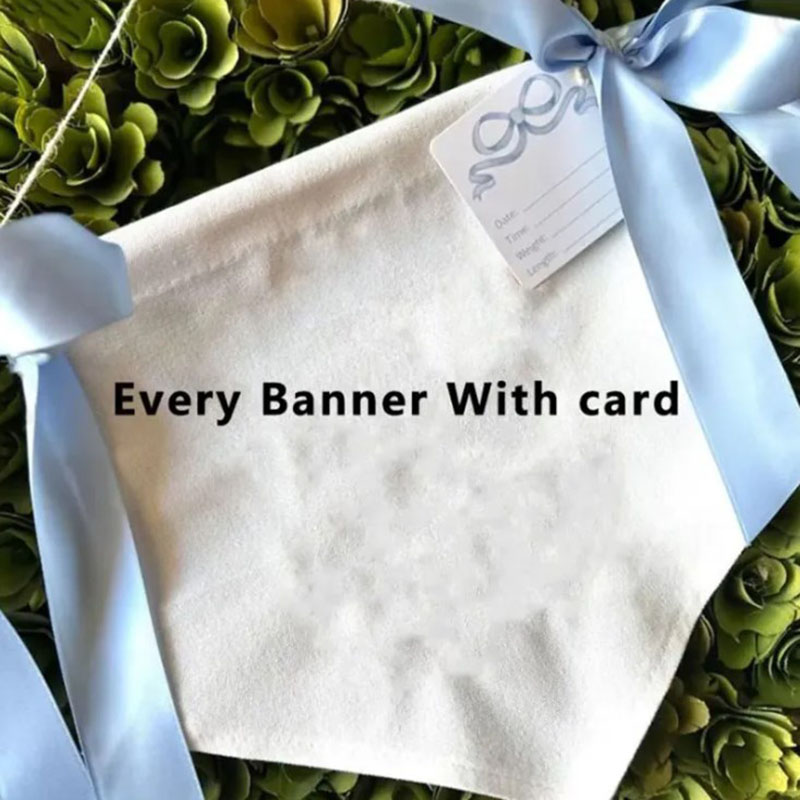 Custom Floral Crest Welcome Baby Banner with Fabric Bows