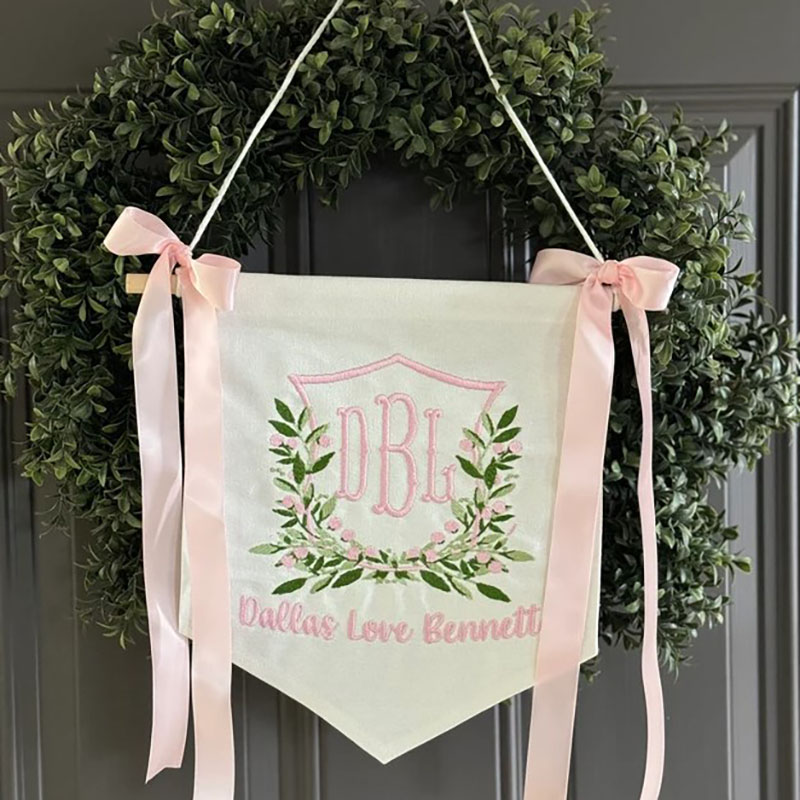 Custom Baby Welcome Banner Baby Shower with BOWS
