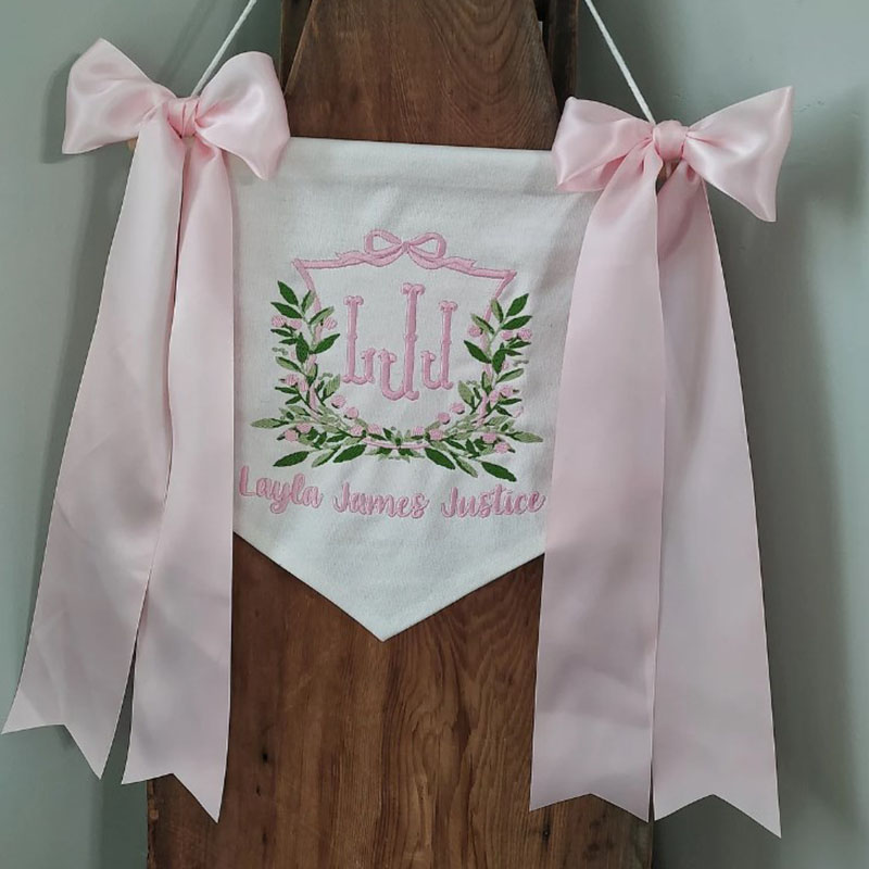 Custom Baby Welcome Banner Baby Shower with BOWS
