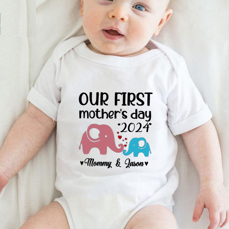 [Adult Tee] Mother'day Mommy and me Elephant Matching Shirt Mother's Day Gift