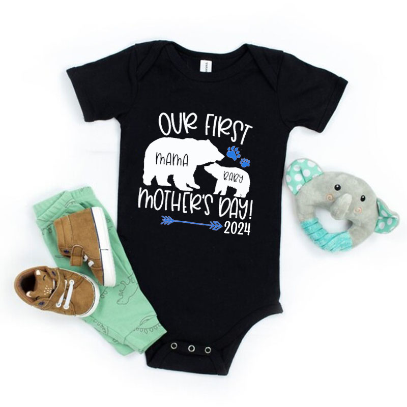 [Adult Tee] Mothers Day Mommy Baby Bear Matching Shirt Mother's Day Gift