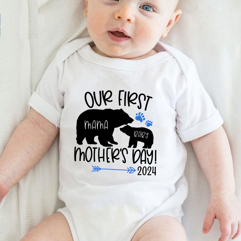 [Adult Tee] Mothers Day Mommy Baby Bear Matching Shirt Mother's Day Gift