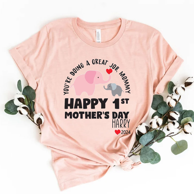 [Adult Tee] Mothers Day Doing A Greating Job Mommy Matching Shirt