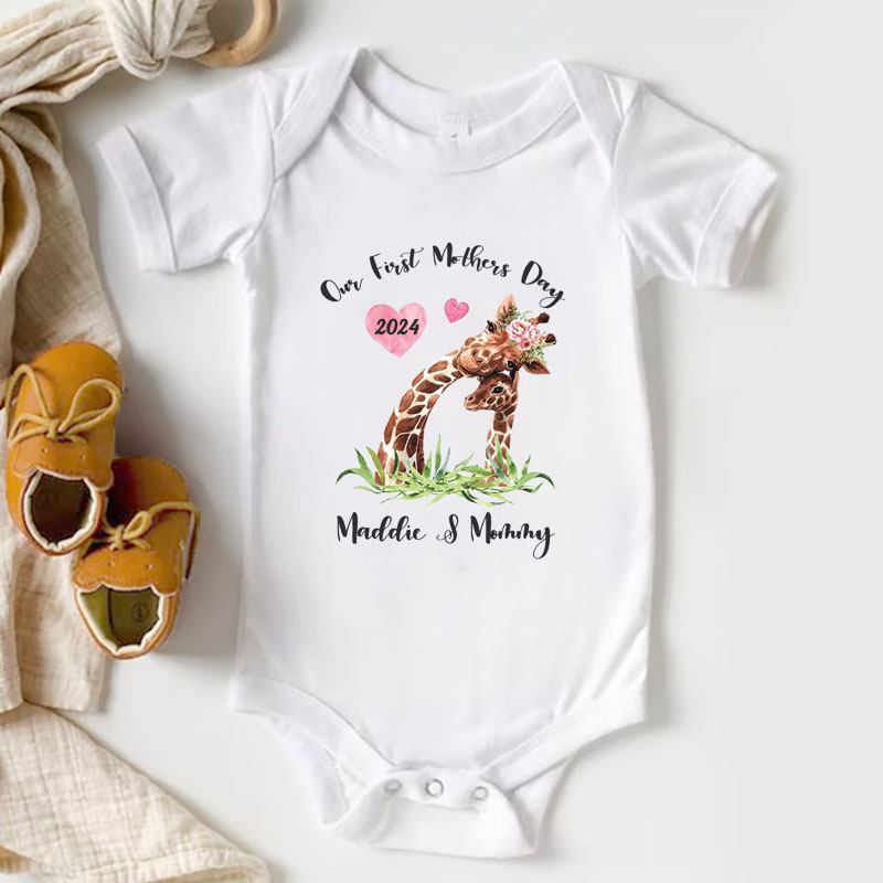 [Baby Bodysuit]Mothers Day Giraffe Mommy Matching Bodysuit