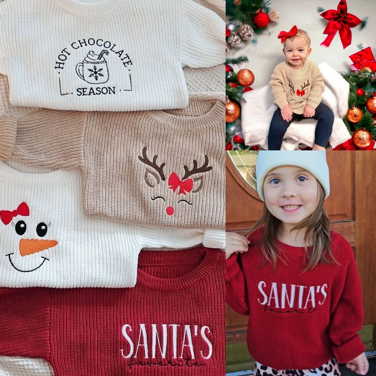 Winter Knitted Embroidered Sweater Infant Baby Toddler Sweater