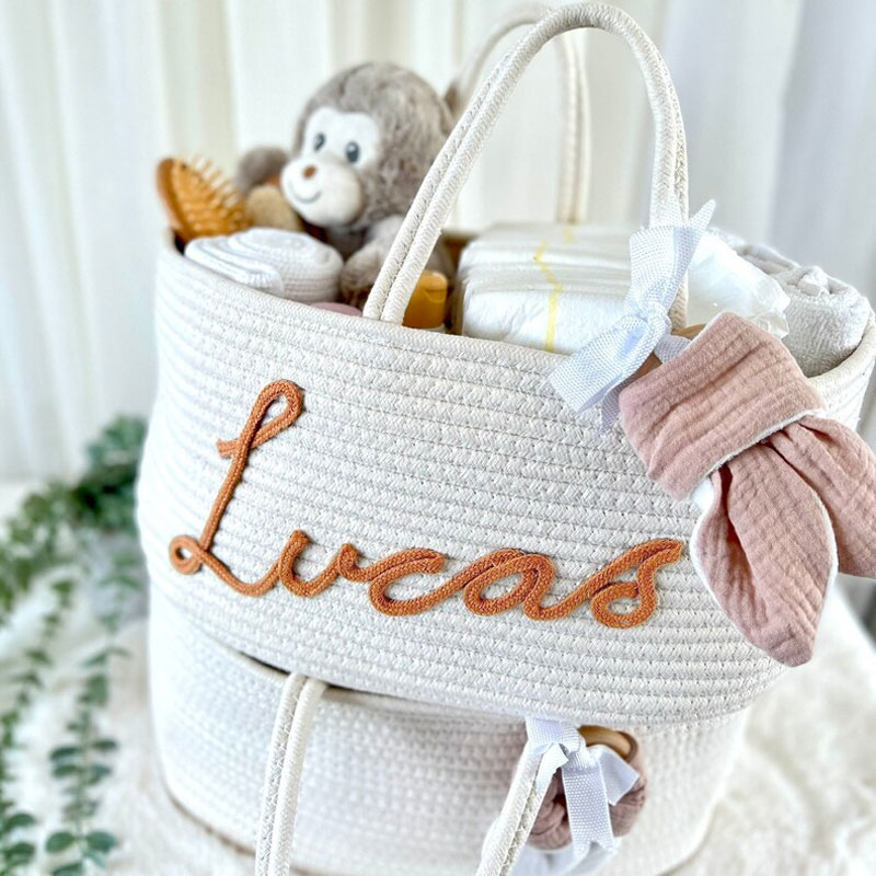 Baby Nappy Basket Nursery Storage Baby Shower Gift